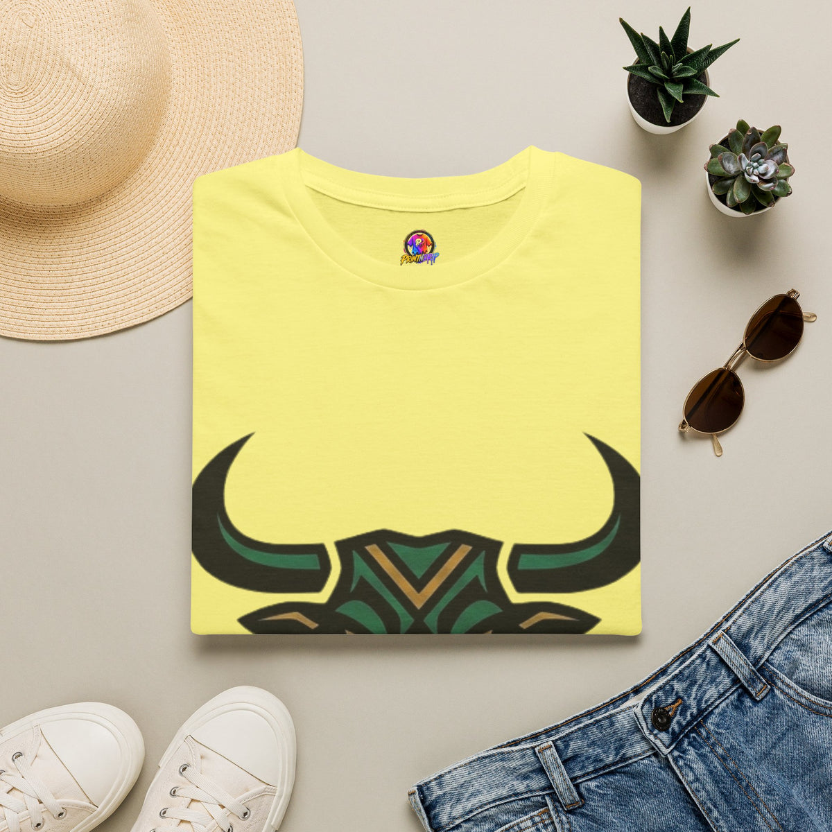 Taurus Bull Head T-Shirt — Geometric Tribal Bull Graphic Tee