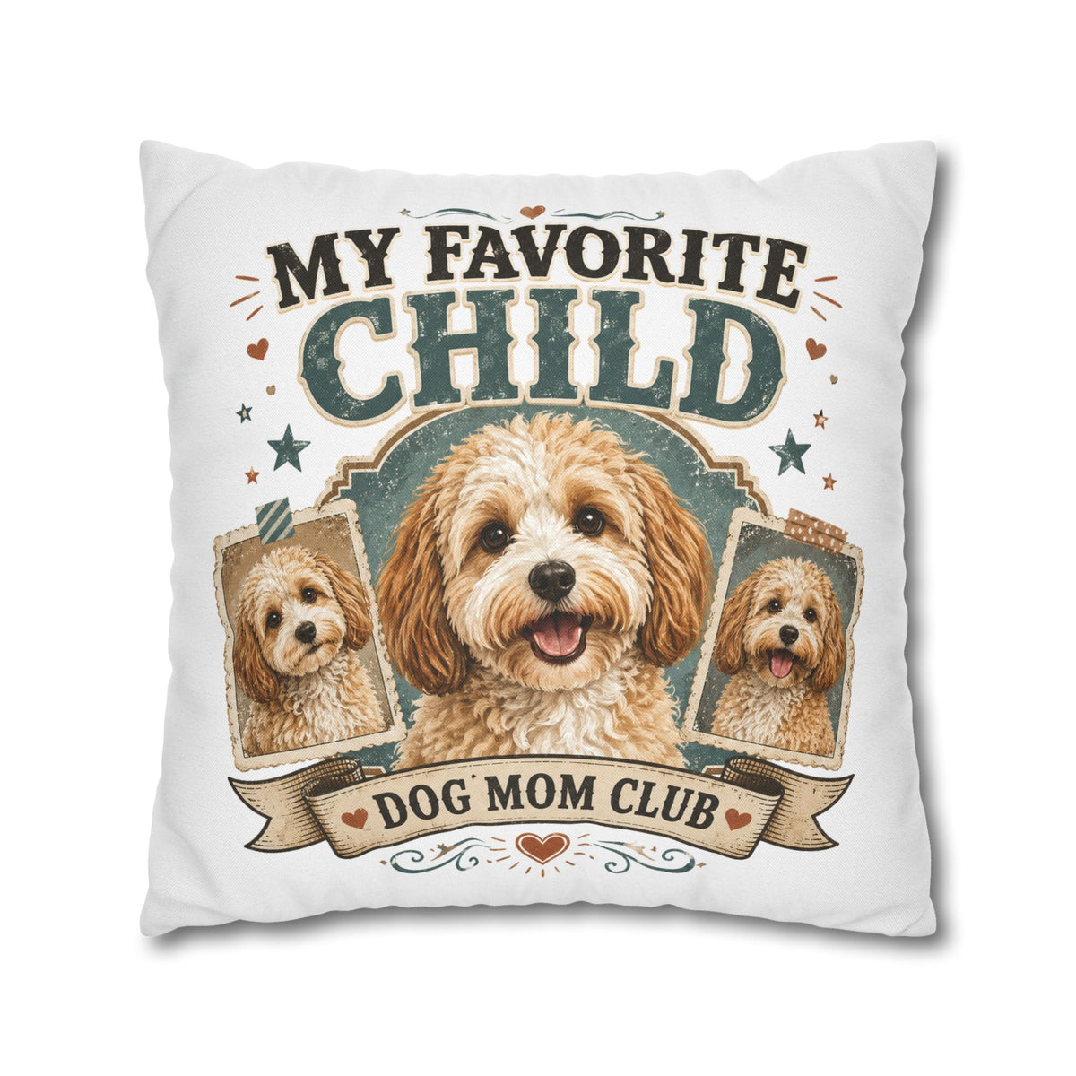 My Favorite Child Dog Mom Club Pillowcase Milo Bailey Dog Dad Mom - Cute Doodle Pet Throw Pillow Cover