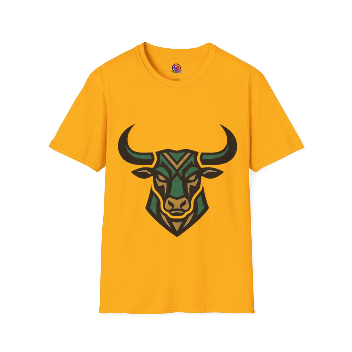 Taurus Bull Head T-Shirt — Geometric Tribal Bull Graphic Tee