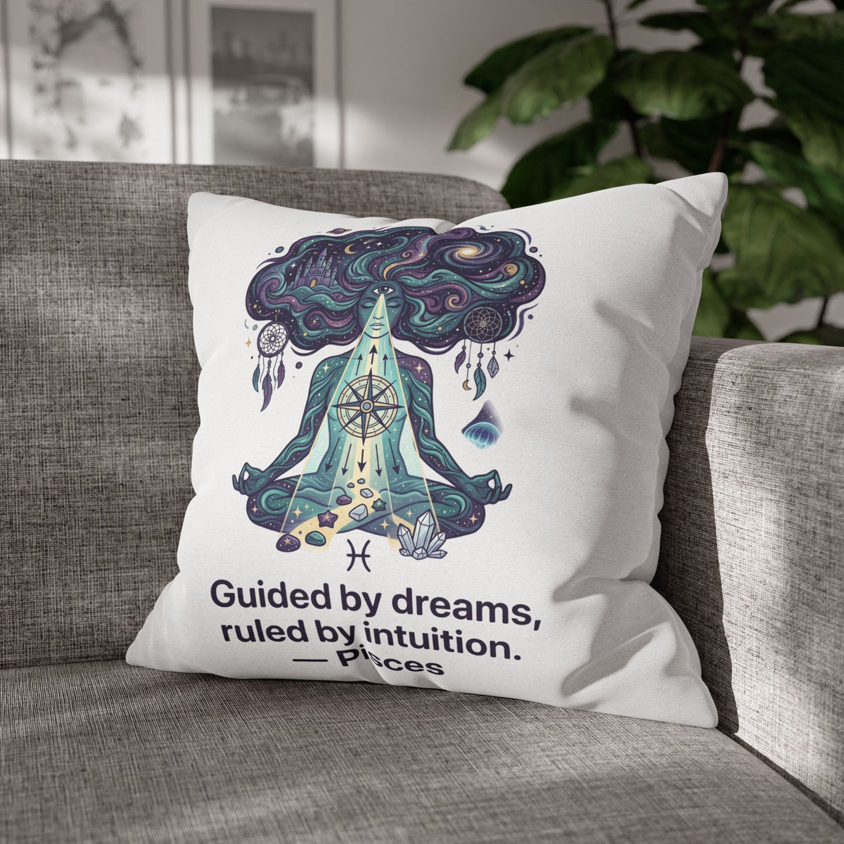 Pisces Meditation Pillowcase — "Guided by dreams, ruled by intuition"