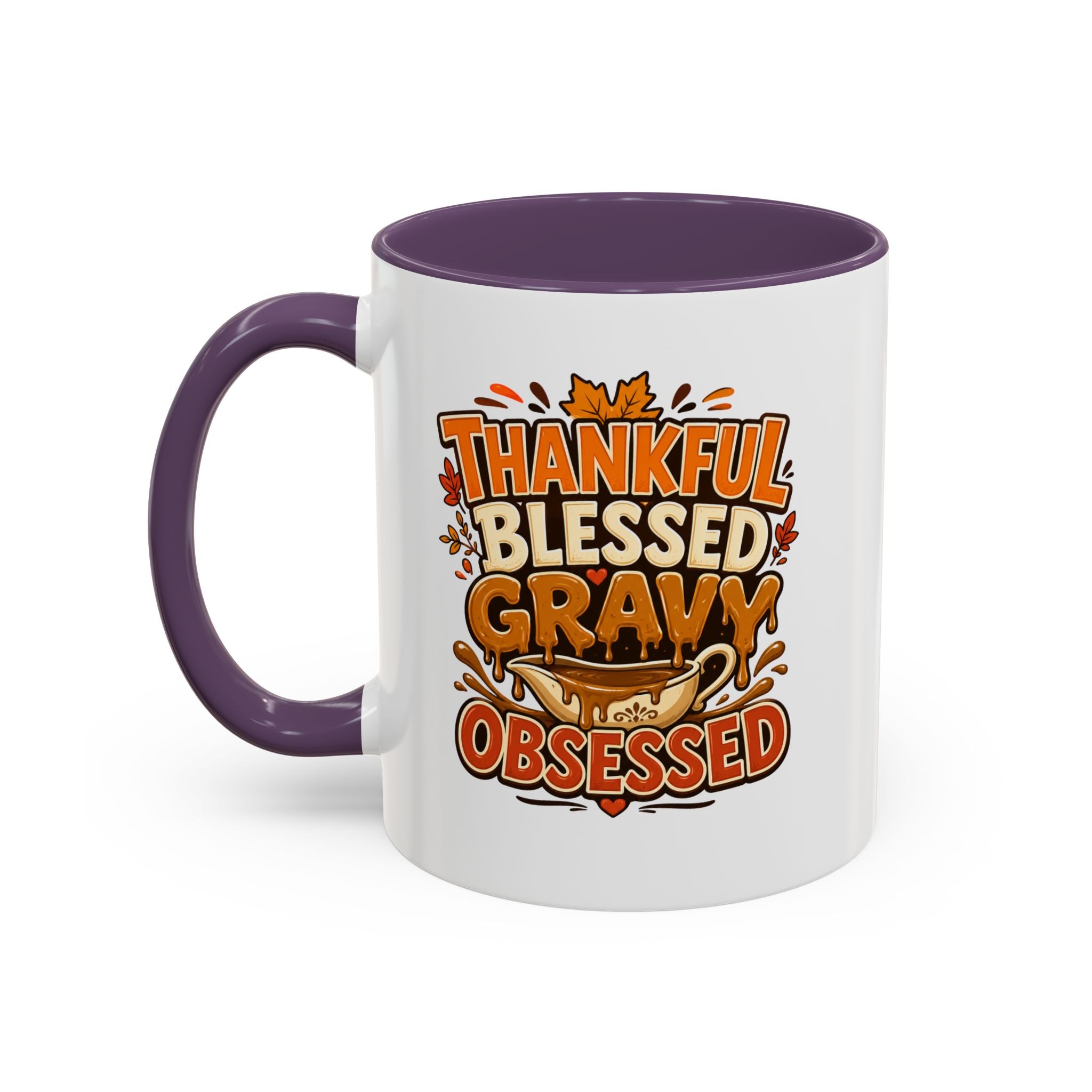 Thanksgiving Mug Coffee Mug — "Thankful Blessed Gravy Obsessed" Thanksgiving Accent Mug