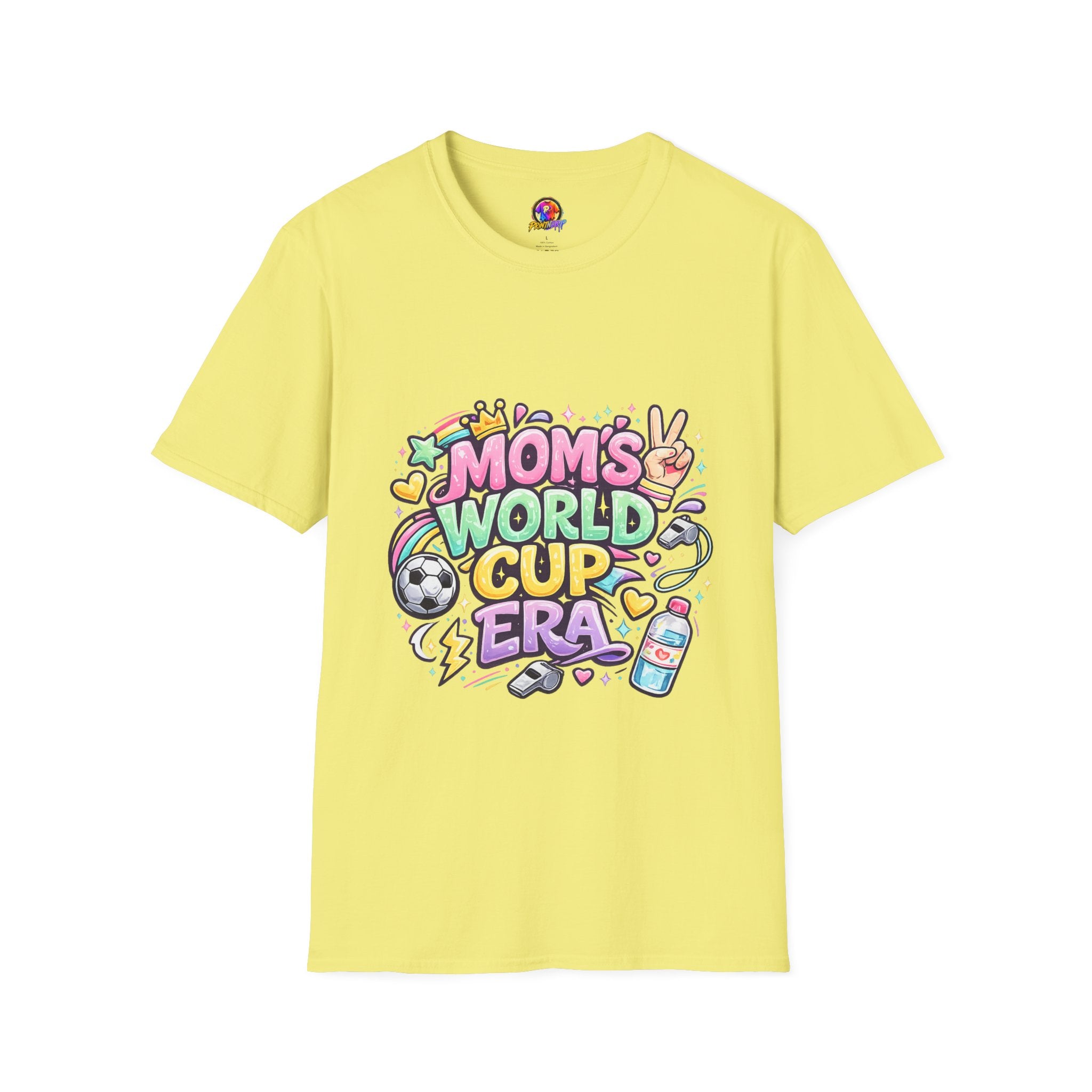 Girls Kids Mom's World Cup Era T‑Shirt — Playful Soccer Mom Tee