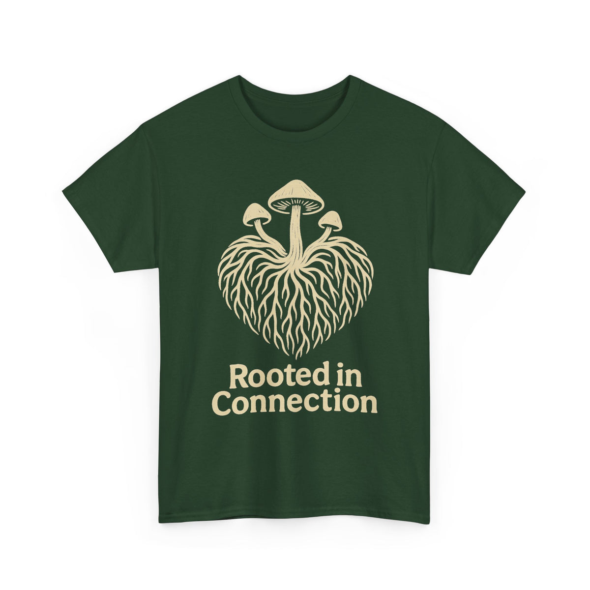 Rooted in Connection Mushroom Graphic Tee - Aesthetic Nature T-Shirt - Trending Now - September 2026