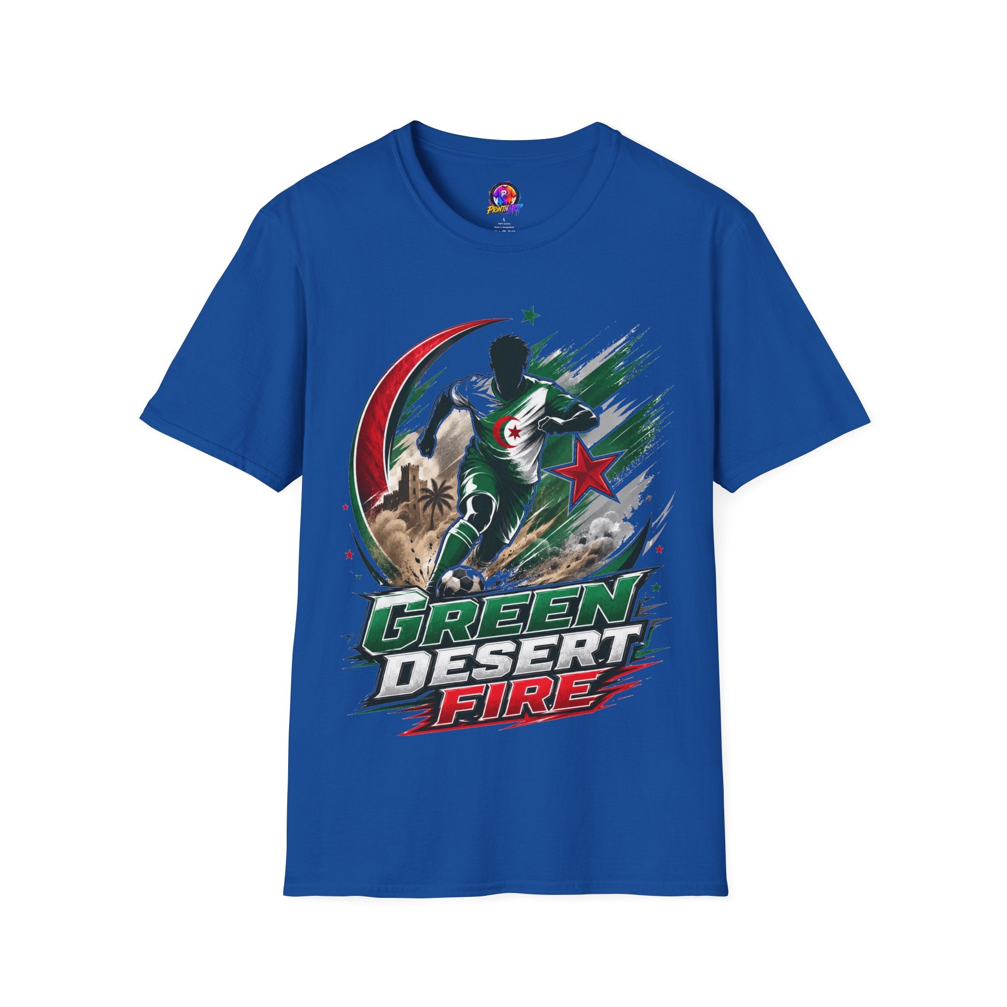 Algeria Football Fan Tee — "Green Desert Fire" Soccer Shirt