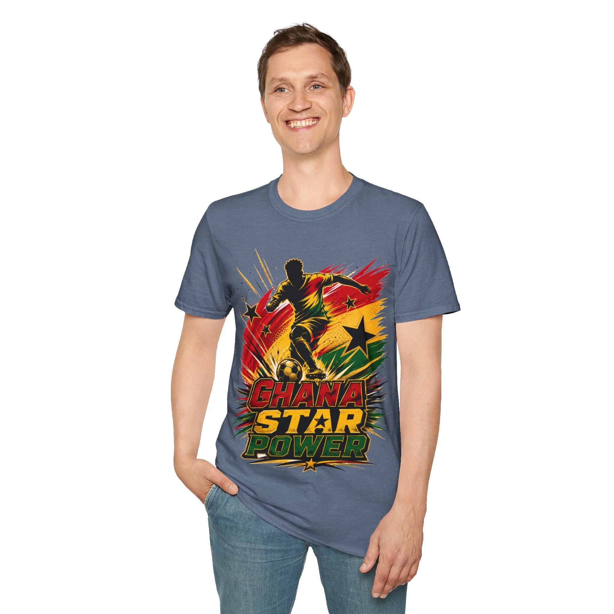 Ghana Star Power Soccer T-Shirt — Afro Football Fan Tee - Ghana T-Shirt