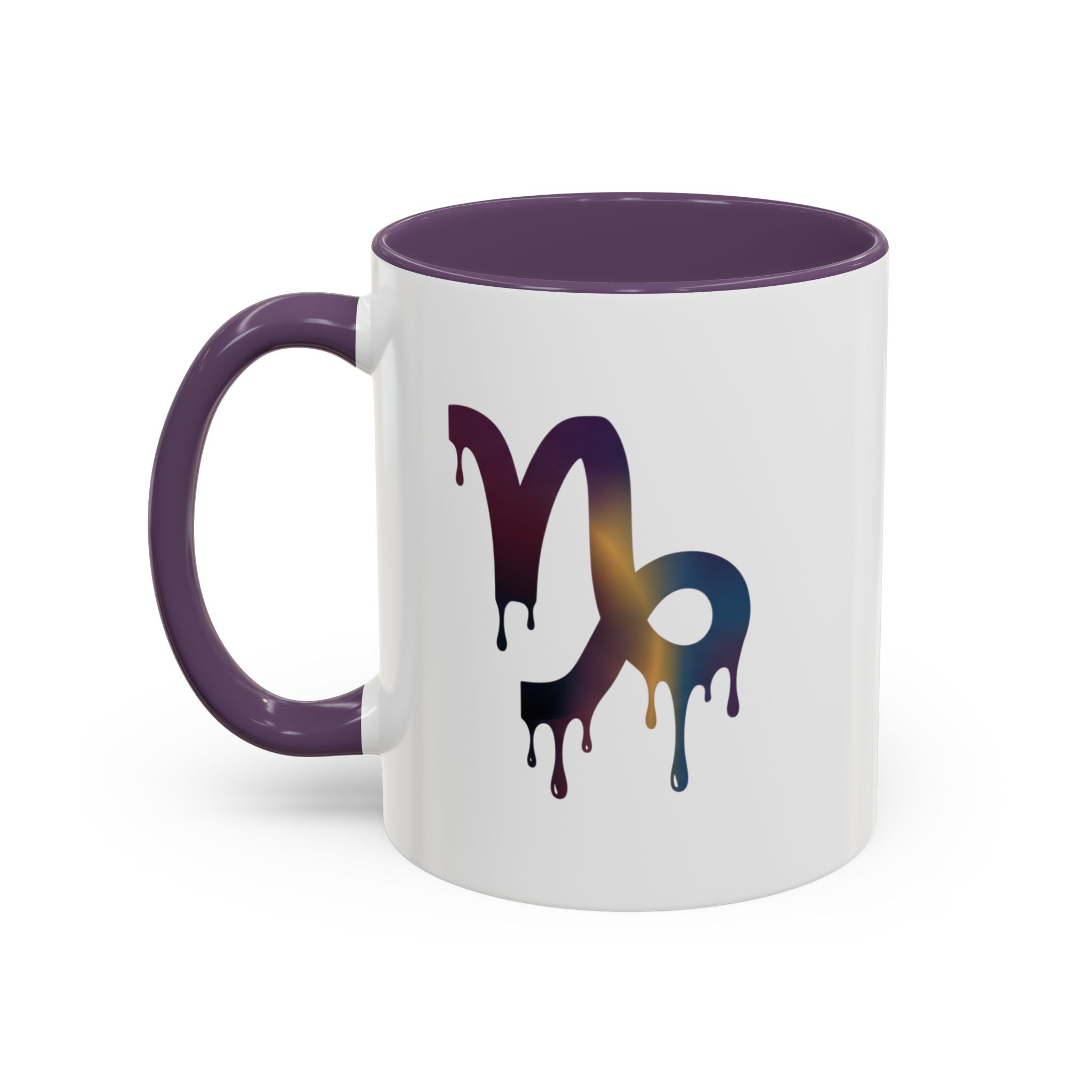 Capricorn Drip Accent Coffee Mug — Zodiac Symbol Gradient