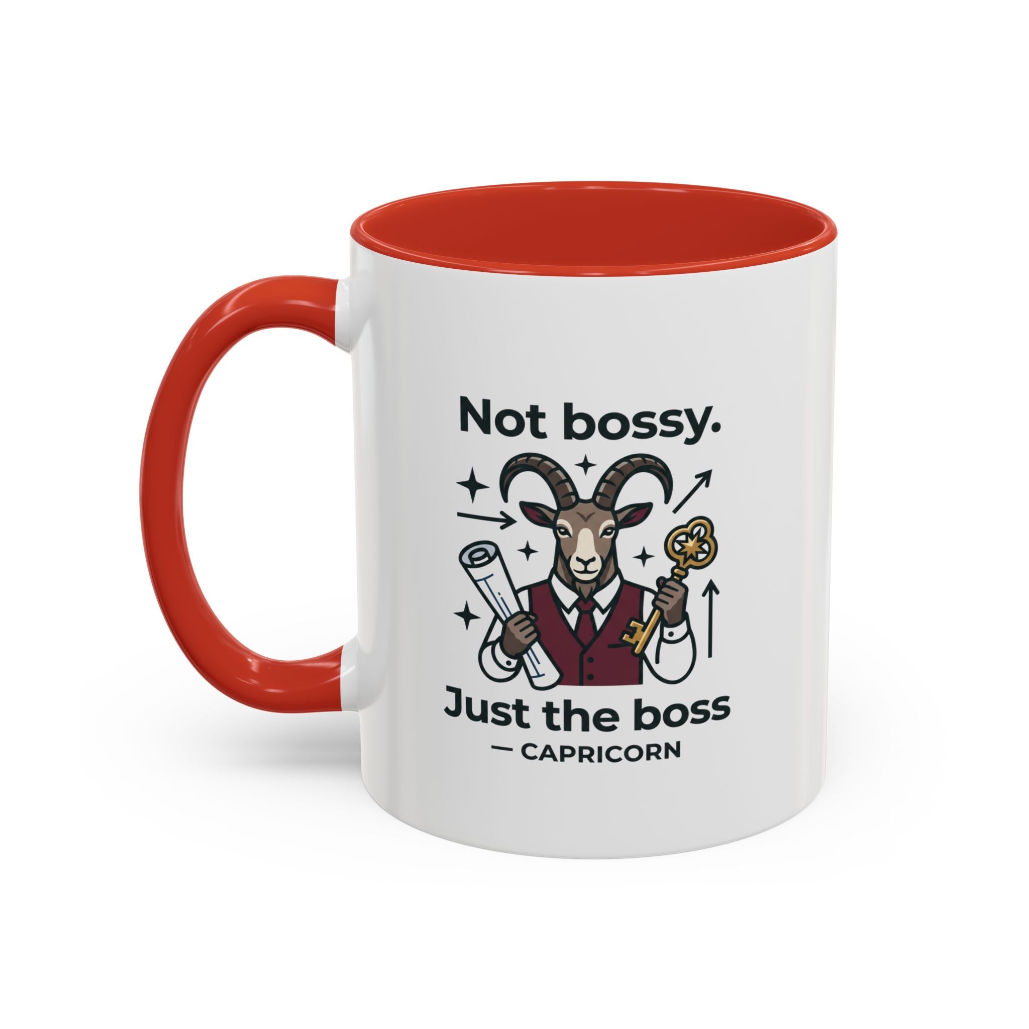 Capricorn Coffee Mug — "Not Bossy, Just the Boss" Zodiac Accent Mug (11/15oz)