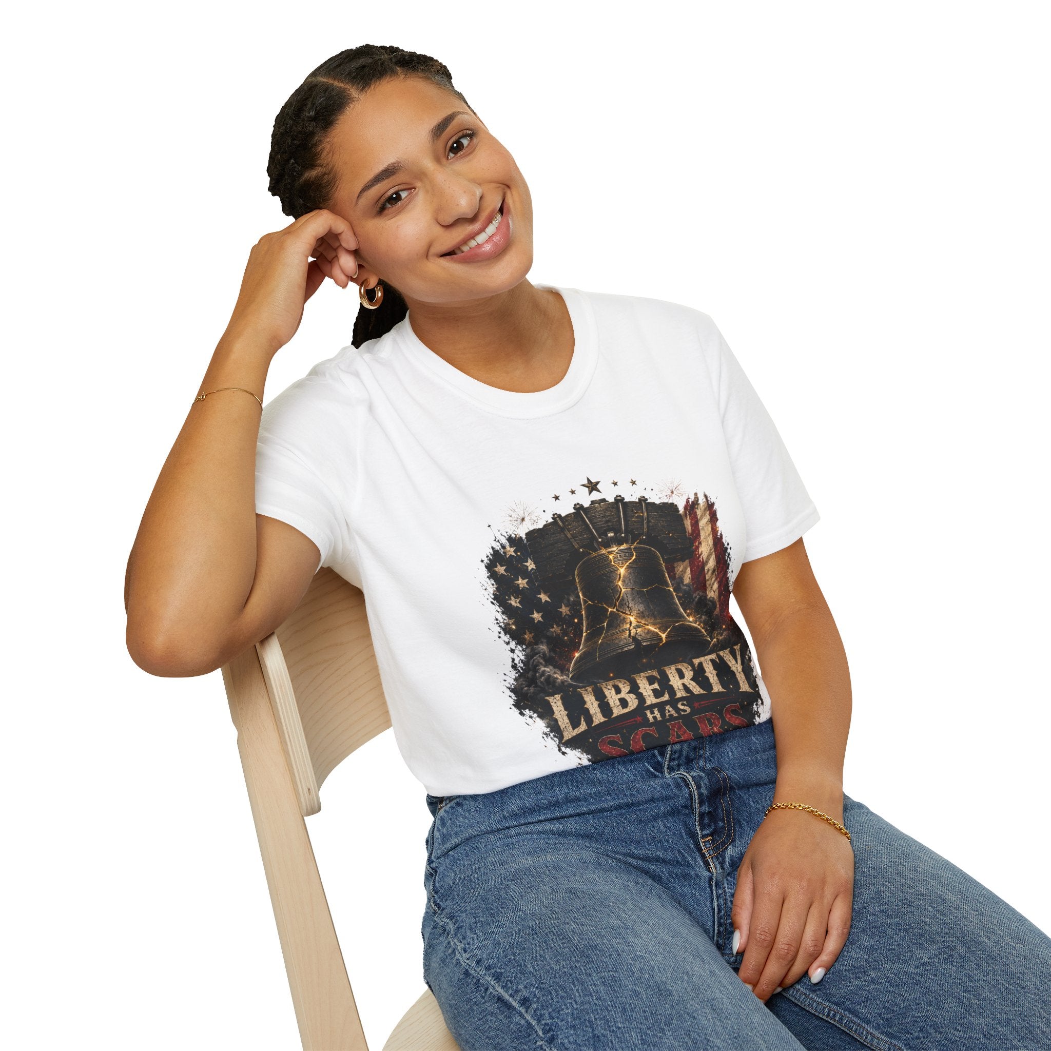 Liberty Has Scars T-Shirt — Vintage Liberty Bell Patriotic Tee