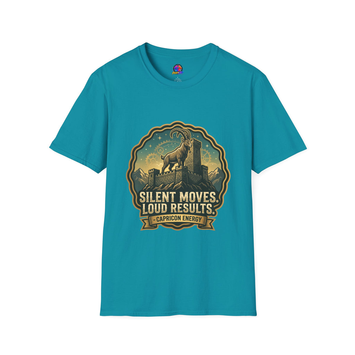 Silent Moves, Loud Results Goat Graphic Tee — Motivational Mountain Goat Shirt