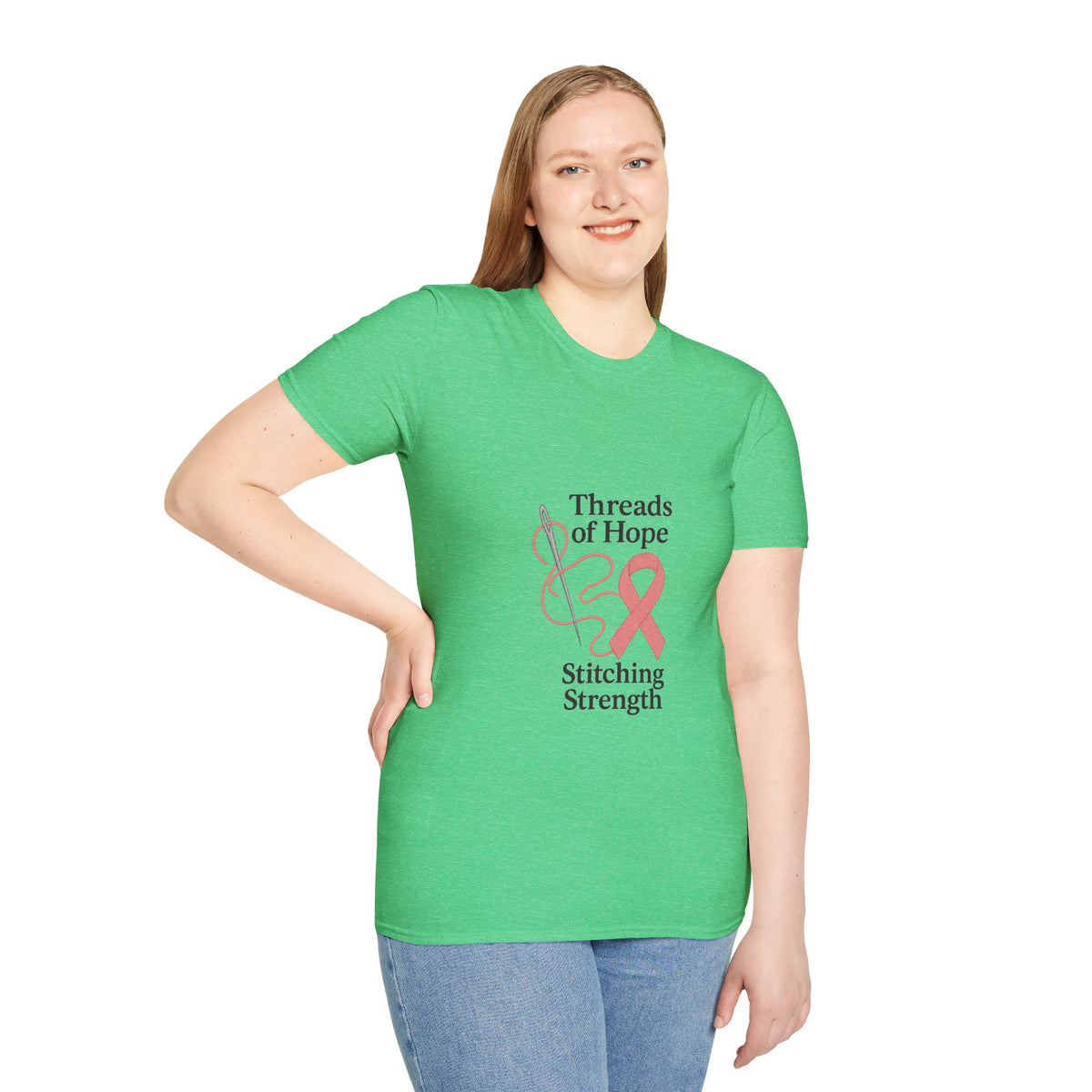 Threads of Hope Breast Cancer Awareness T-Shirt — Stitching Strength Ribbon - Trending Now - October 2026