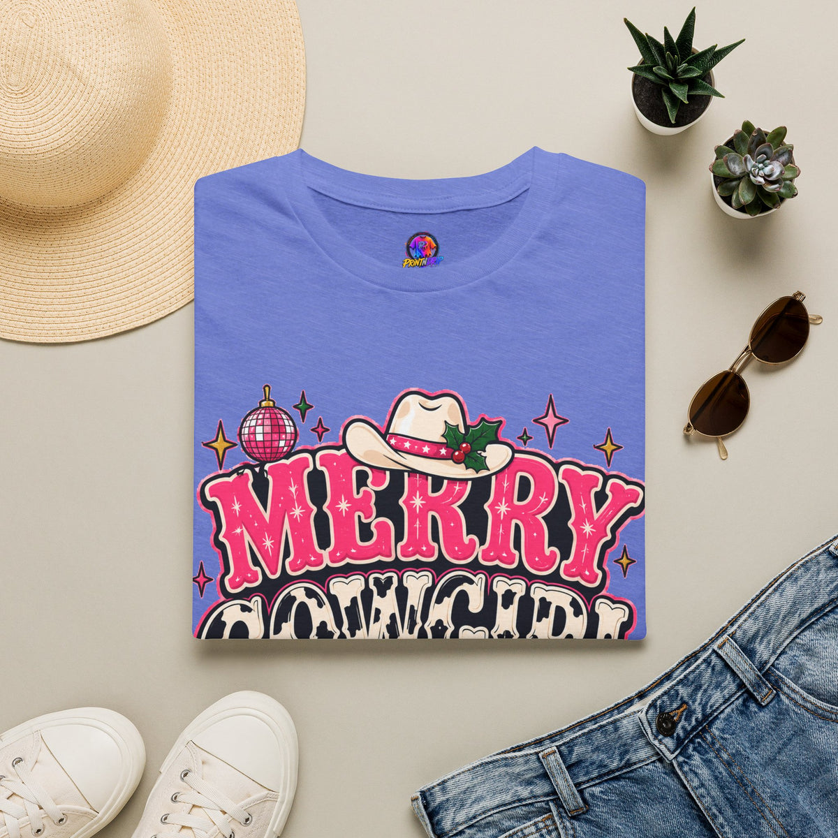 Merry Cowgirl Christmas T-Shirt