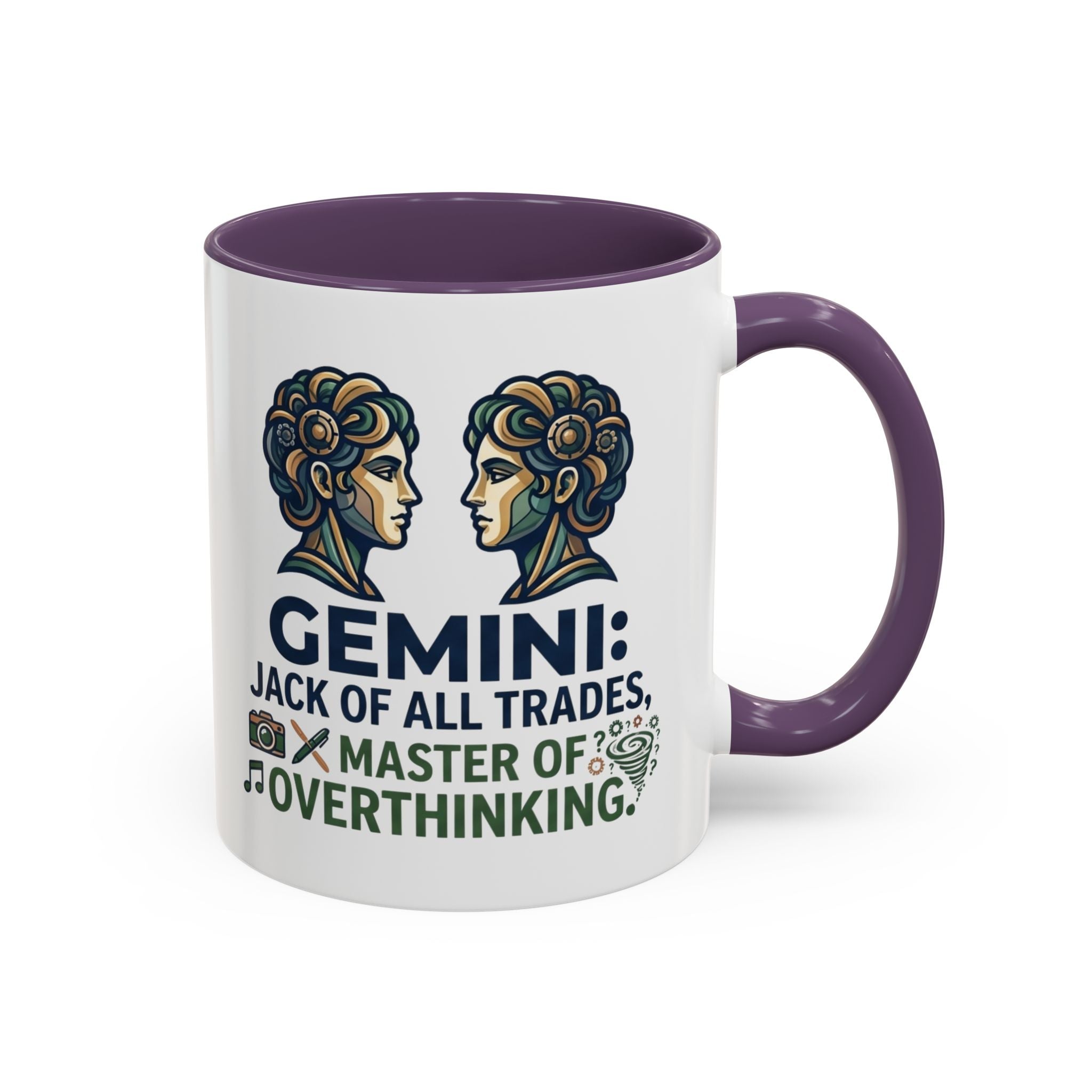 Gemini Coffee Mug – “Jack of All Trades, Master of Overthinking” Zodiac Accent Mug