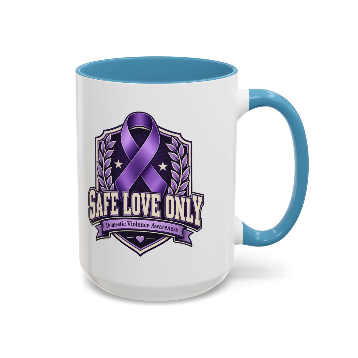 Coffee Mug — "Safe Love Only" Domestic Violence Awareness (Purple Ribbon)