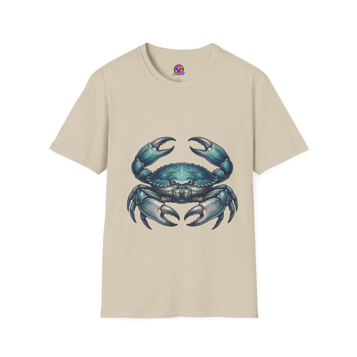Cancer Zodiac Crabby Coastal Tee - Blue Green Crab Graphic T-Shirt