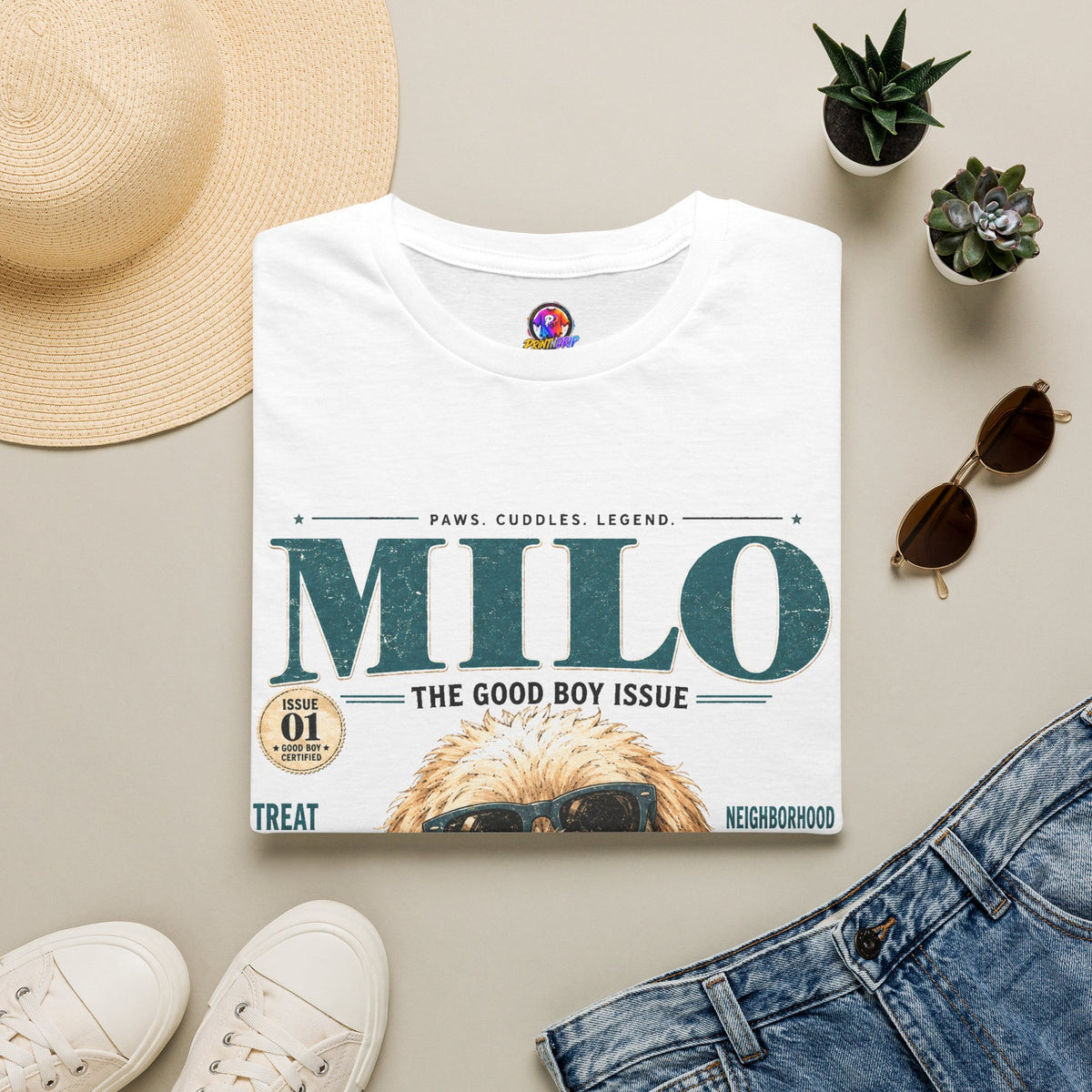 Milo 'The Good Boy Issue' T-Shirt — Cute Dog Magazine Cover Tee
