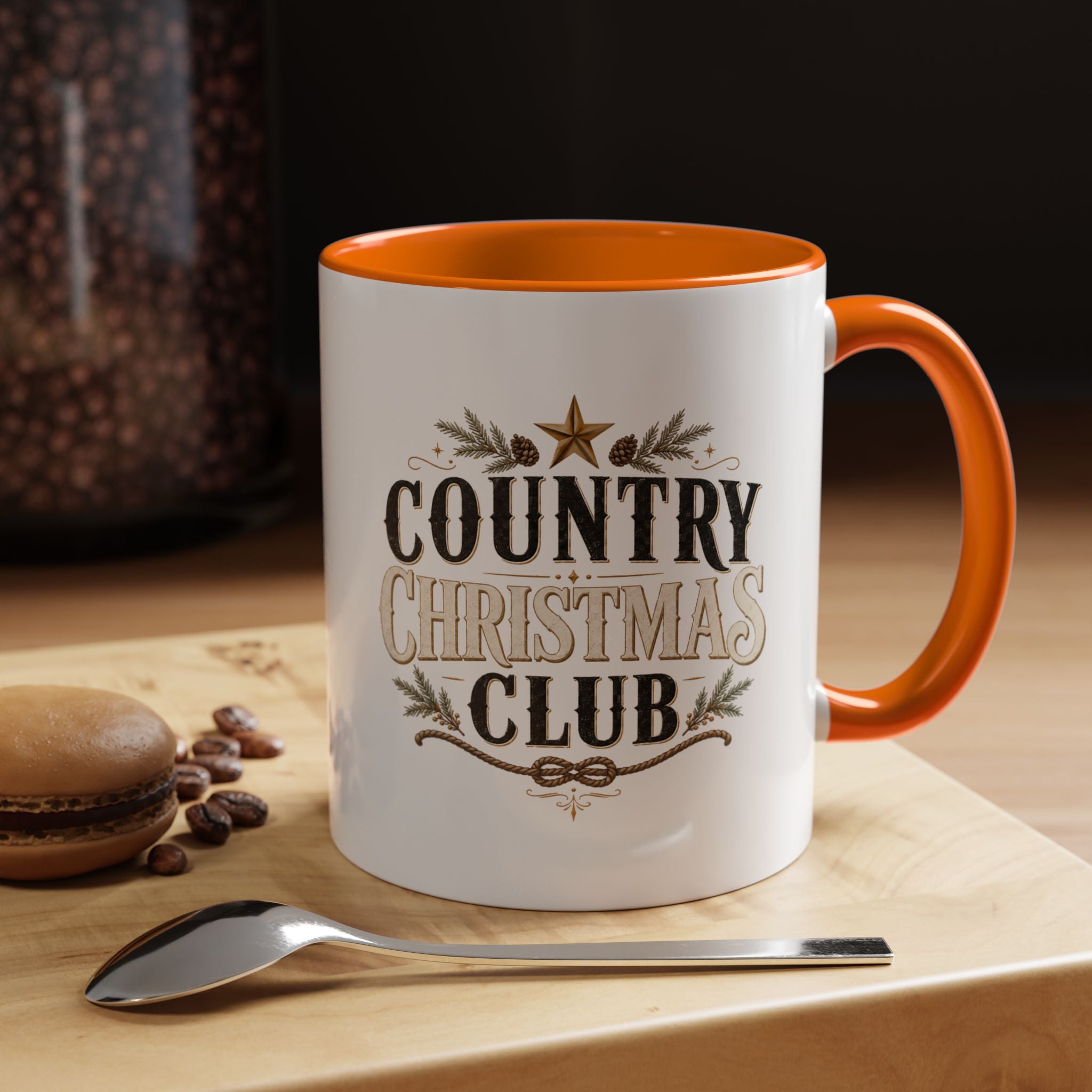 Christmas Country Christmas Club Accent Coffee Mug — Festive Rustic Holiday Coffee Cup