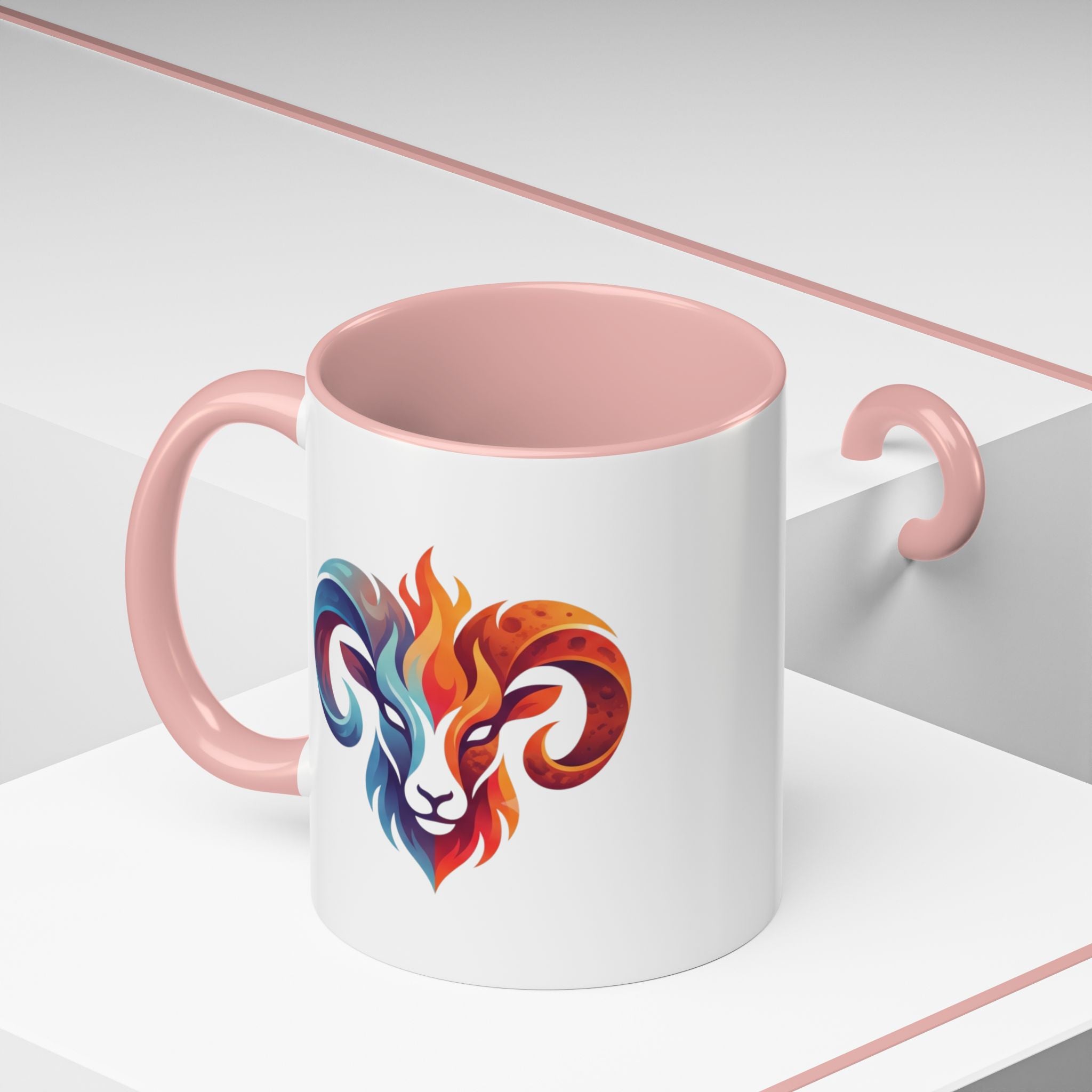 Aries Ram Heart Coffee Mug – Colorful Zodiac Accent Mug