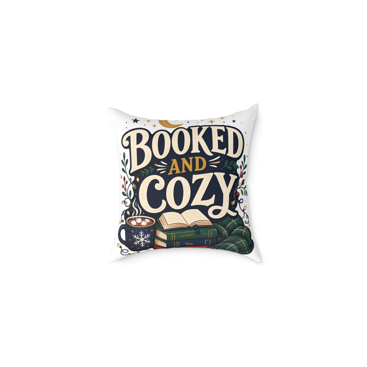 Modern Day Christmas Booked And Cozy Square Pillow