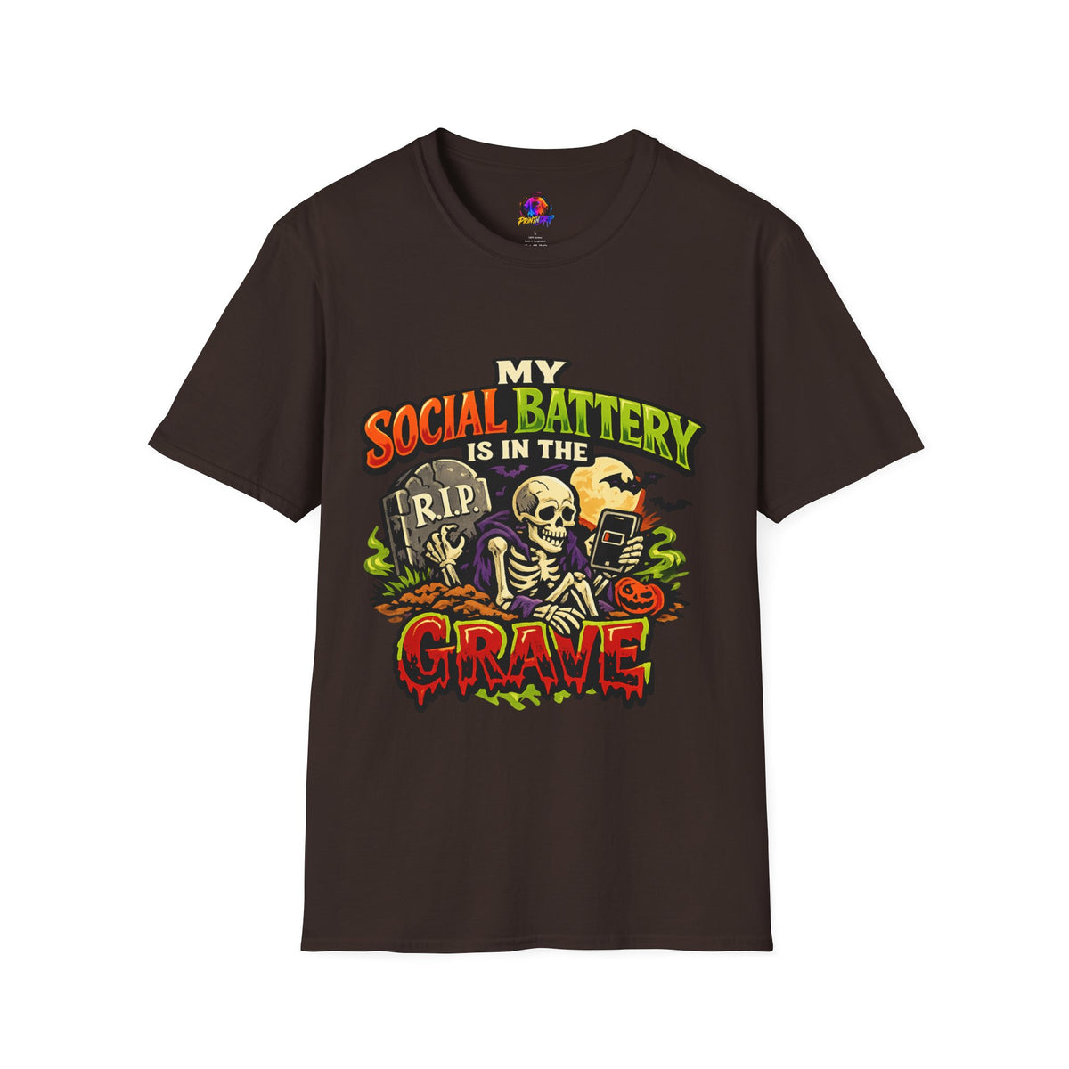 Halloween My Social Battery Unisex Softstyle T-Shirt