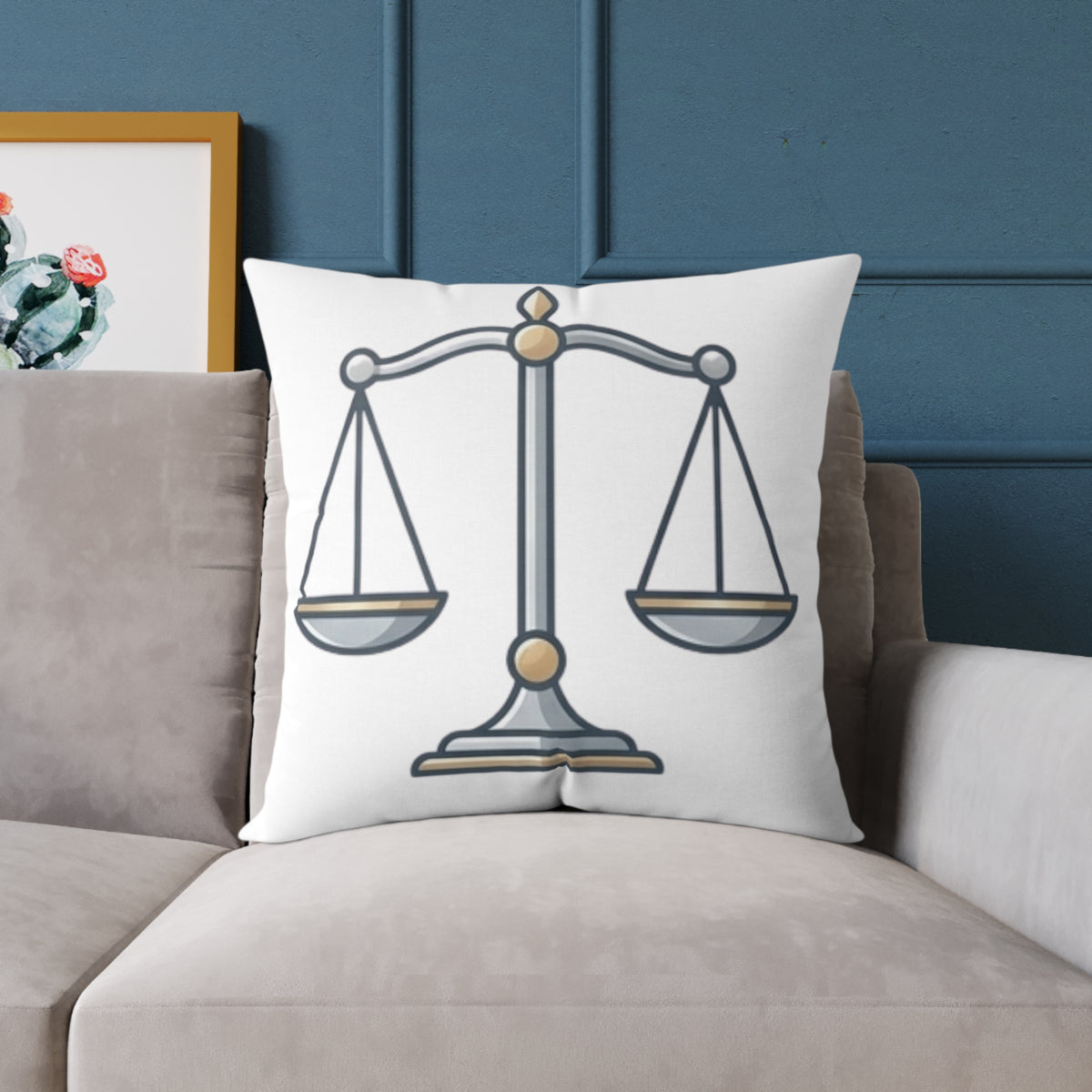 Balance Zodiac Libra Astrological Square Poly Canvas Pillow