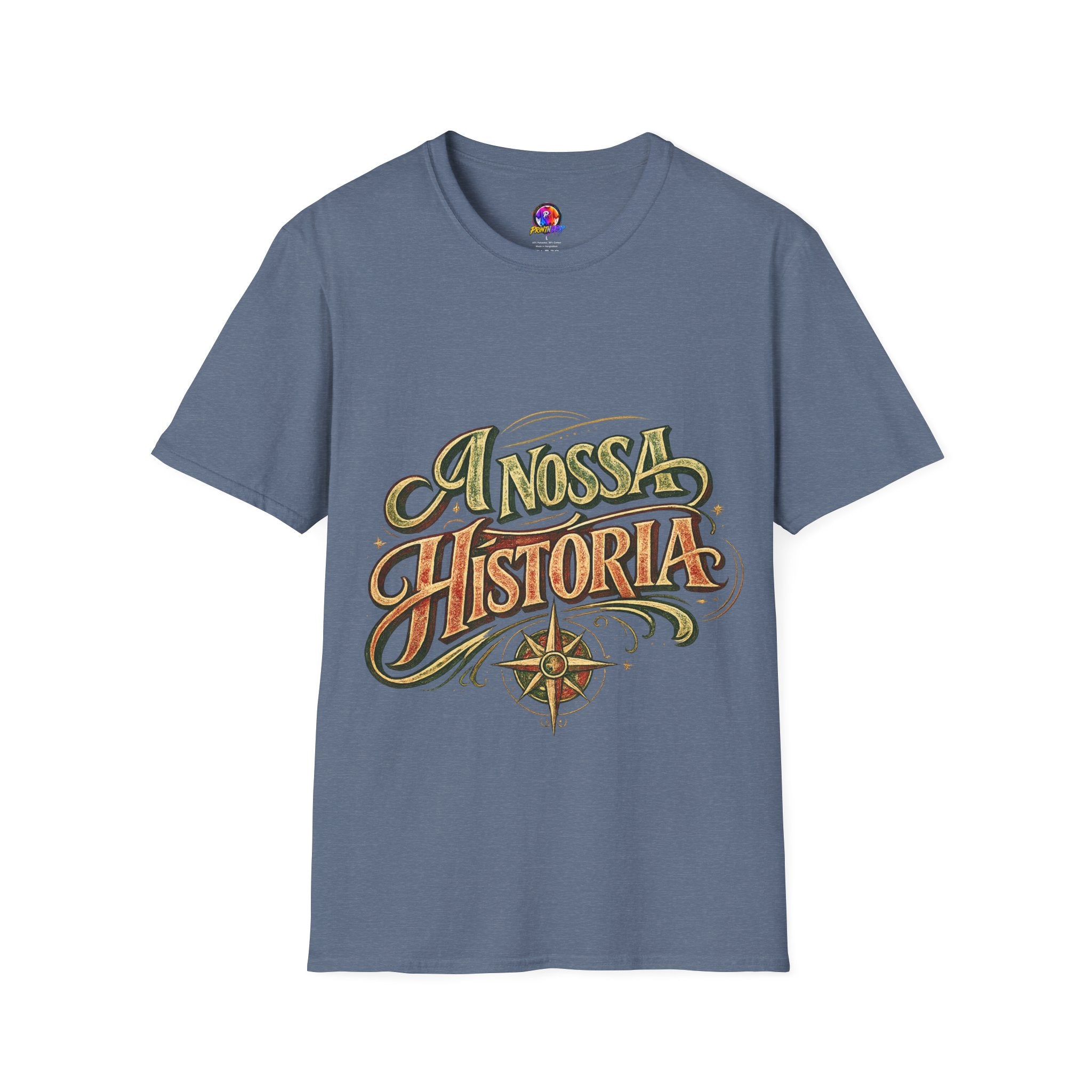 Portugal T-Shirt — "A Nossa História" Vintage Compass Graphic Tee
