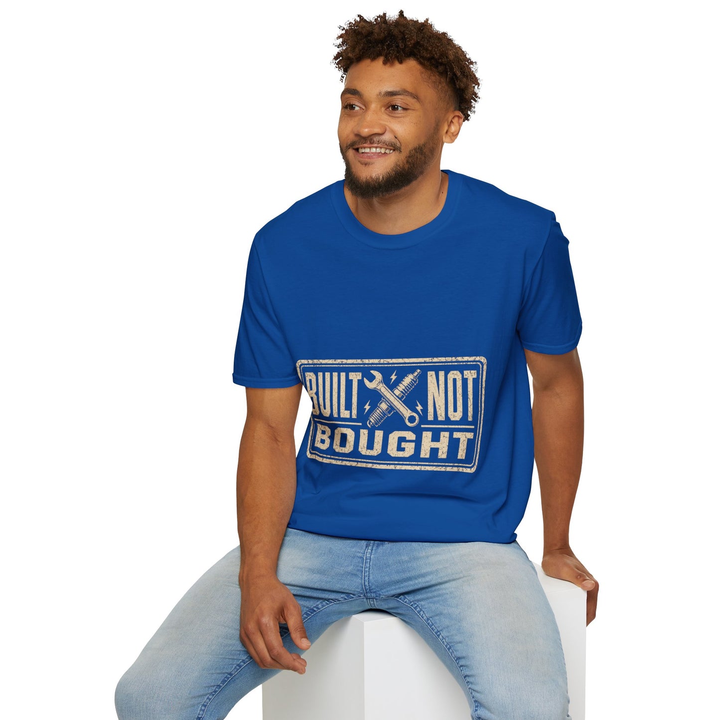Built Not Bought T-Shirt — Vintage Mechanic Workwear Tee