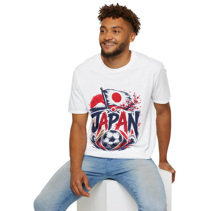 Japan Soccer T-Shirt — Japanese Flag & Cherry Blossom Football Graphic