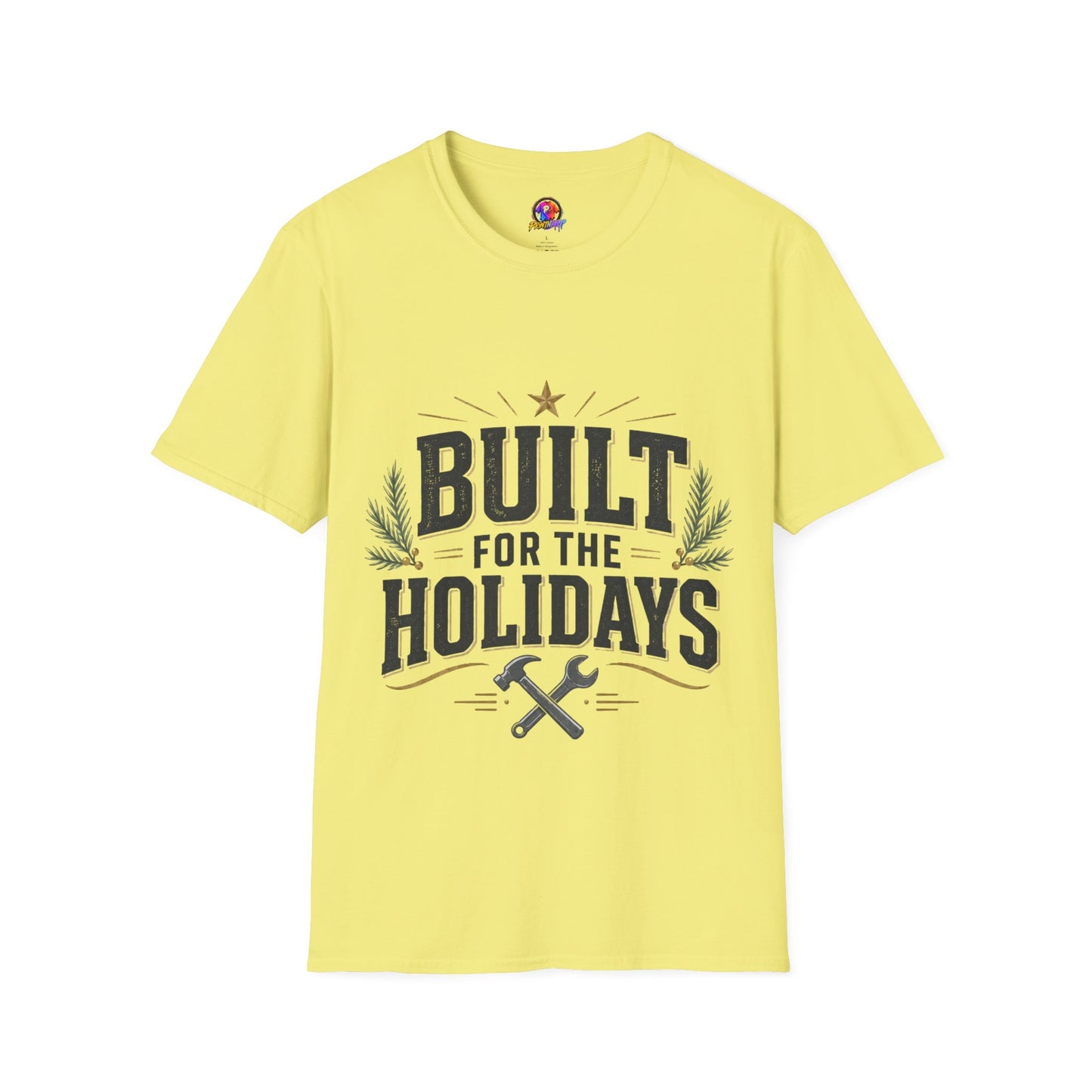 T-Shirt — "Built for the Holidays" Festive Rustic Holiday Tee (Gift for DIYers)