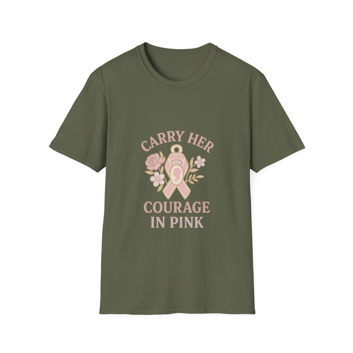 T-Shirt — "Carry Her Courage in Pink" Floral Breast Cancer Awareness Tee - Trending Now - October 2026