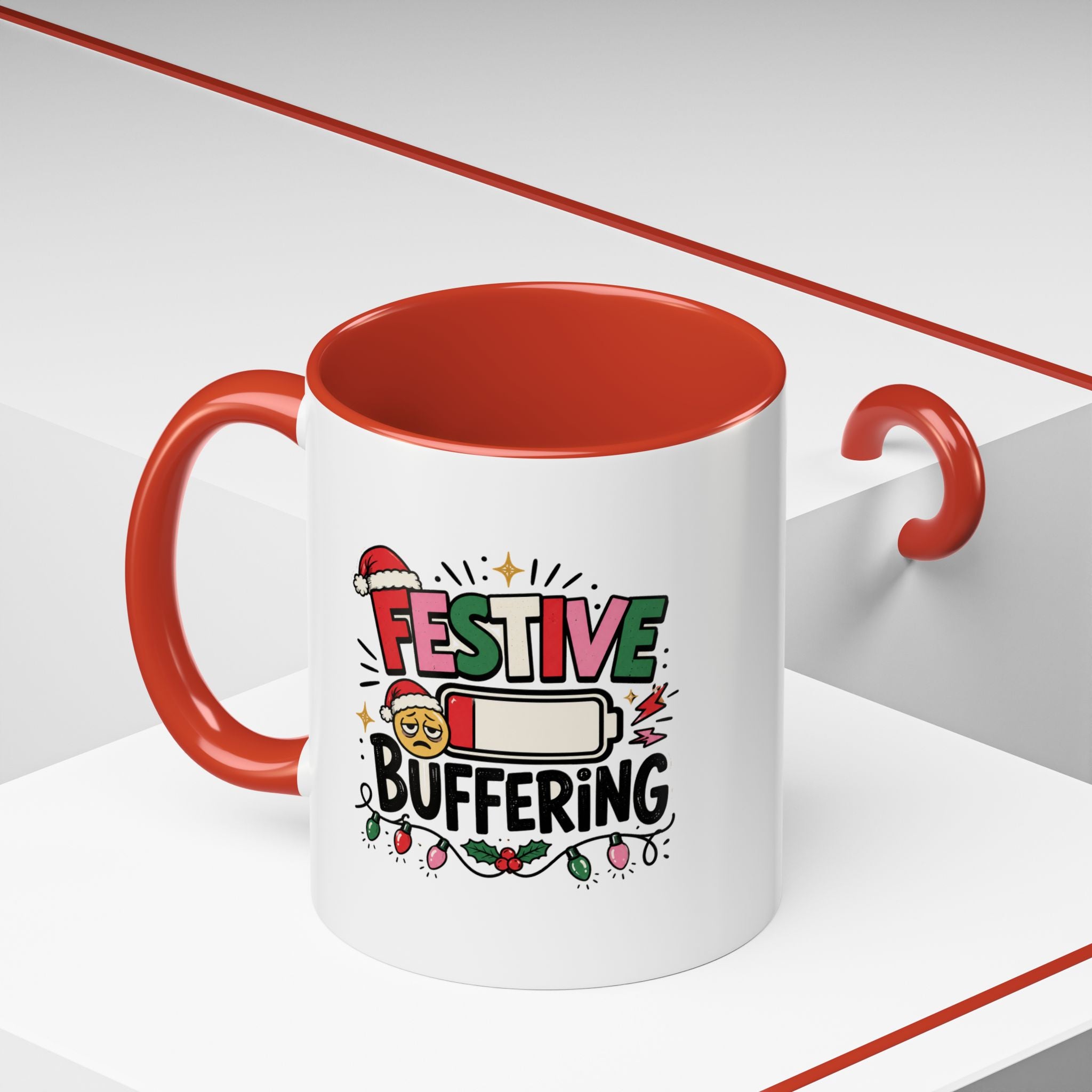 Modern Day Christmas Festive Buffering Mug — Funny Christmas Holiday Coffee Cup (11/15oz)