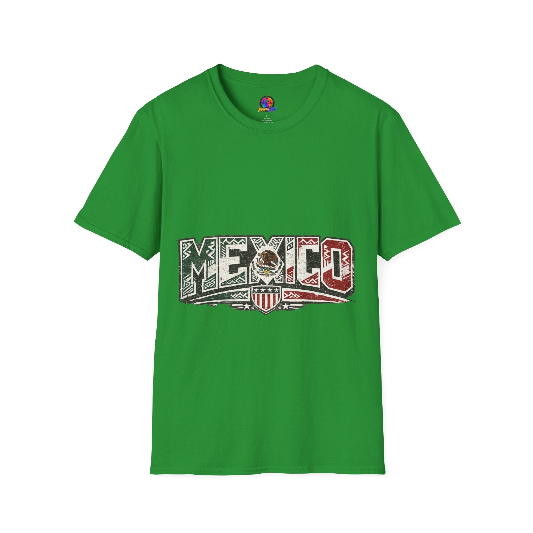 Mexico Pride Graphic T-Shirt — Retro Mexican Flag Design