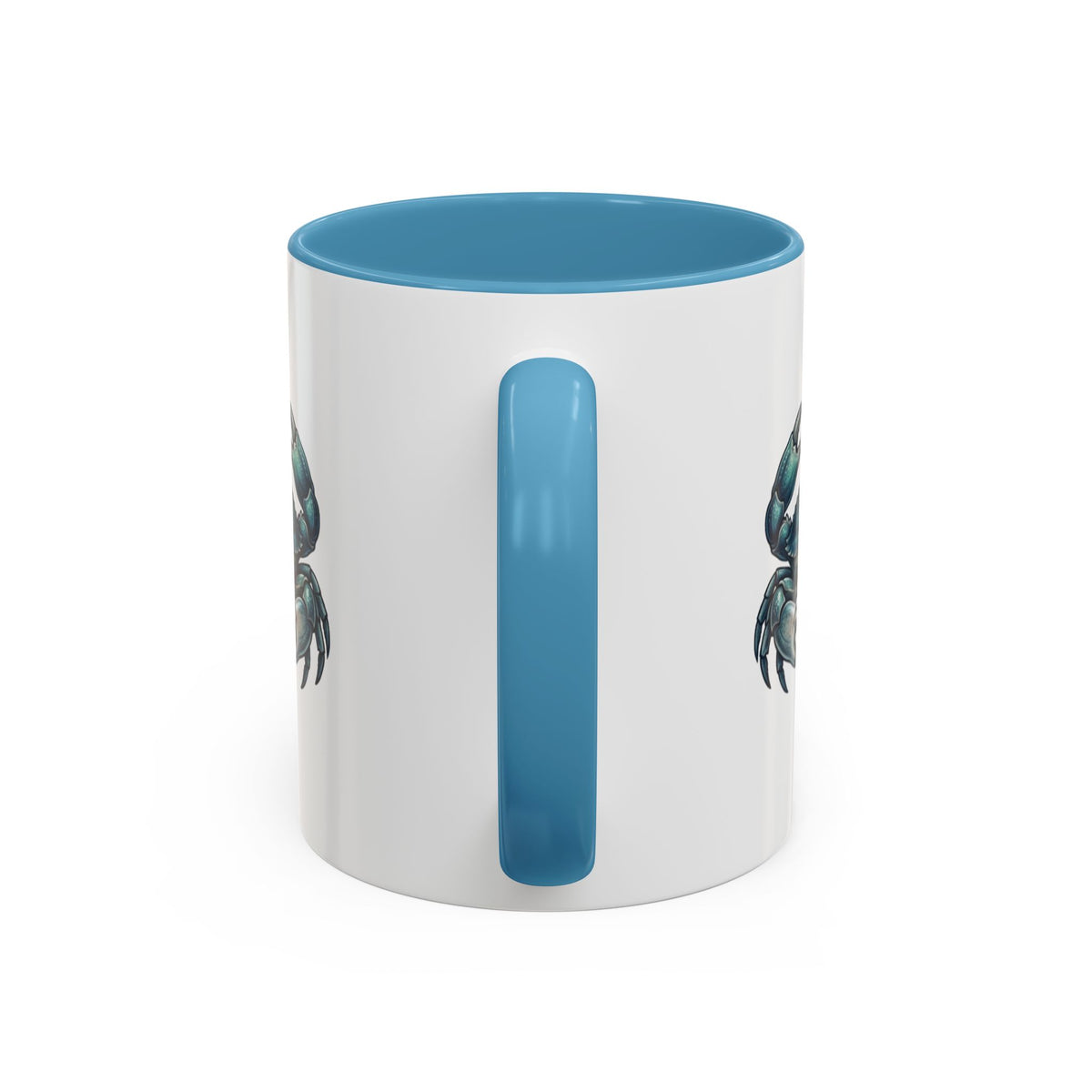 Cancer Zodiac Blue Crab Accent Coffee Mug — Nautical Beach Home Decor Gift