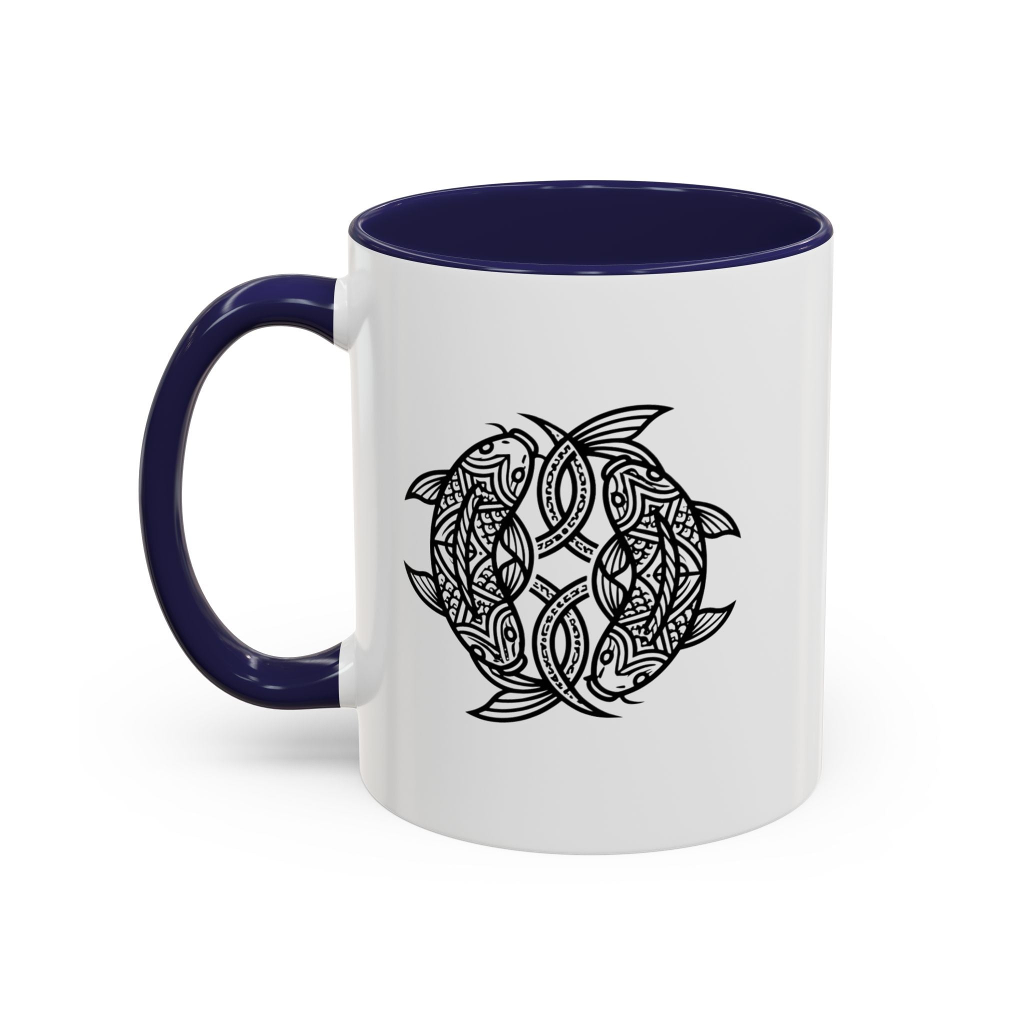 Celtic Knot Dolphin Coffee Mug — Black Accent Ceramic Mug
