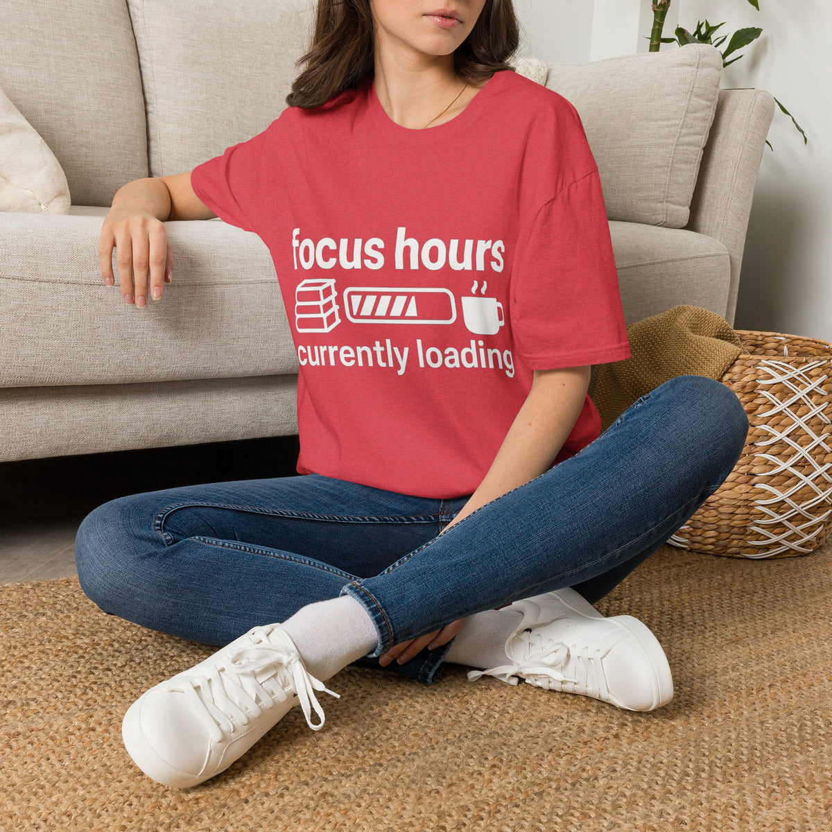 Focus Hours T-Shirt — "Focus Hours Currently Loading" Graphic Tee for Productivity & Remote Work - Trending Now - August 2026 Trends - Everyday T-Shirt
