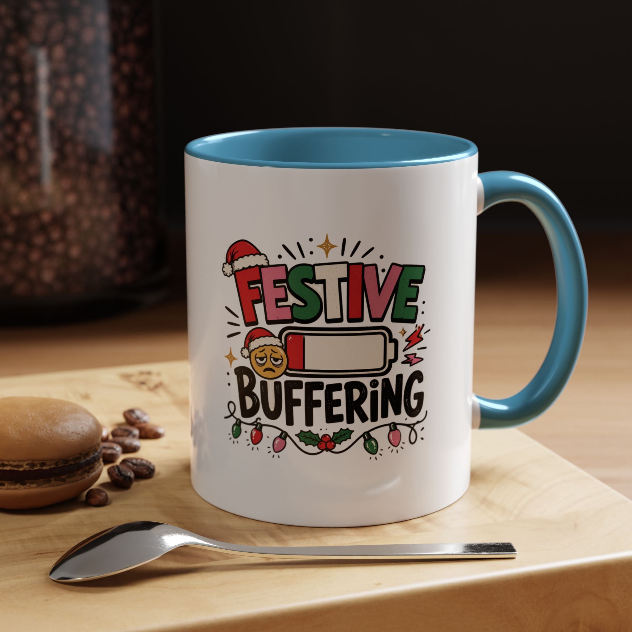 Modern Day Christmas Festive Buffering Mug — Funny Christmas Holiday Coffee Cup (11/15oz)