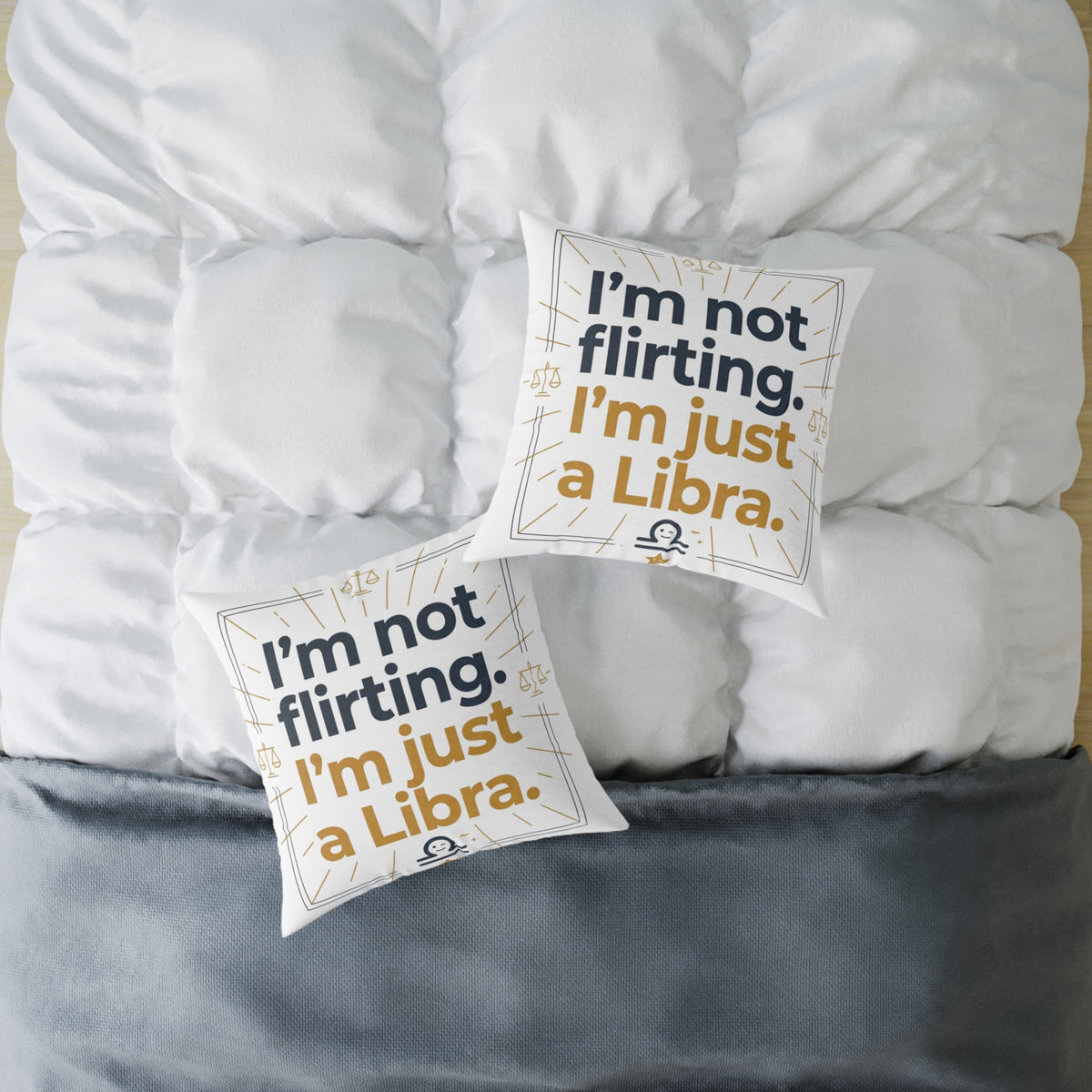 Libra Zodiac I'm Not Flirting I'm Just A Libra Square Poly Canvas Pillow