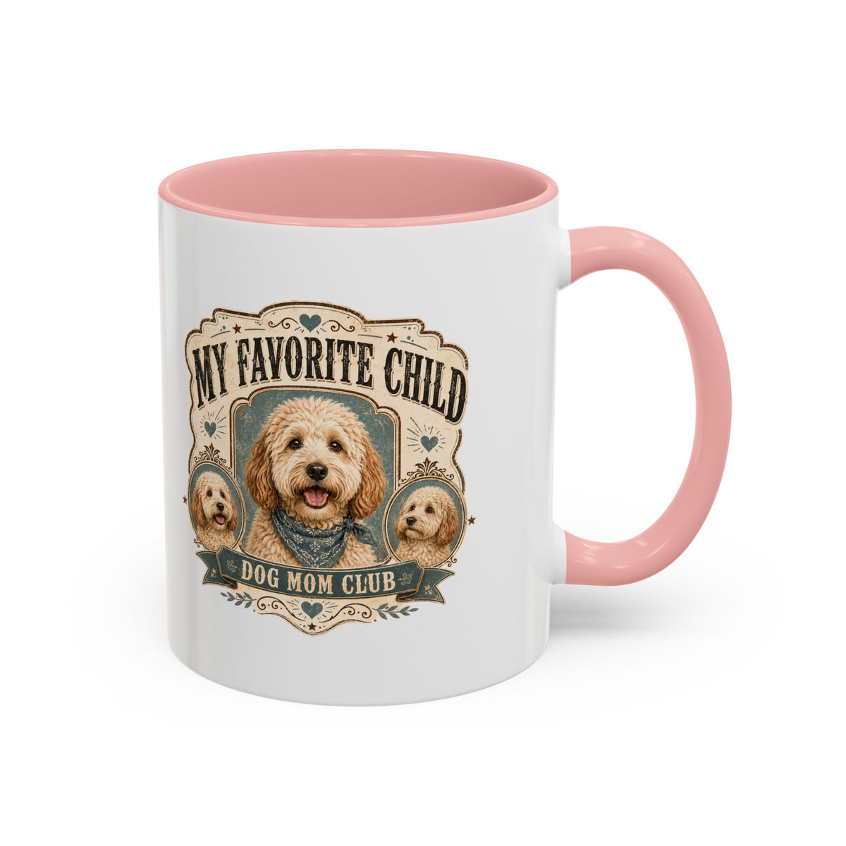 Milo Bailey Dog Dad Mom My Favorite Child Dog Mom Club Accent Coffee Mug – Cute Doodle Dog Mother's Day Gift