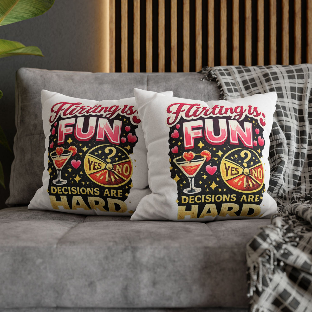 Libra Zodiac Flirting Is Fun Spun Polyester Square Pillowcase