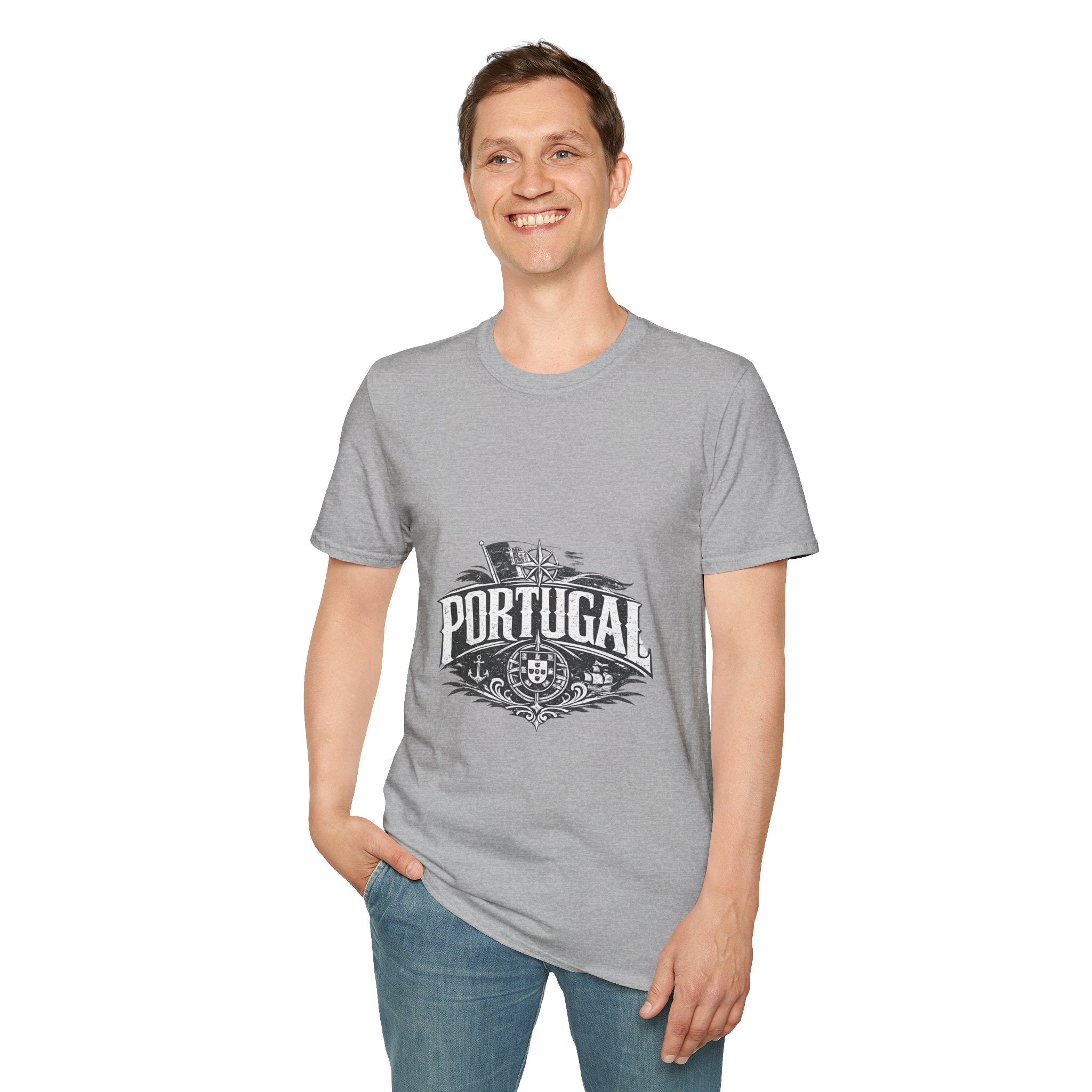 Portugal Vintage Compass T-Shirt — Nautical Travel Souvenir