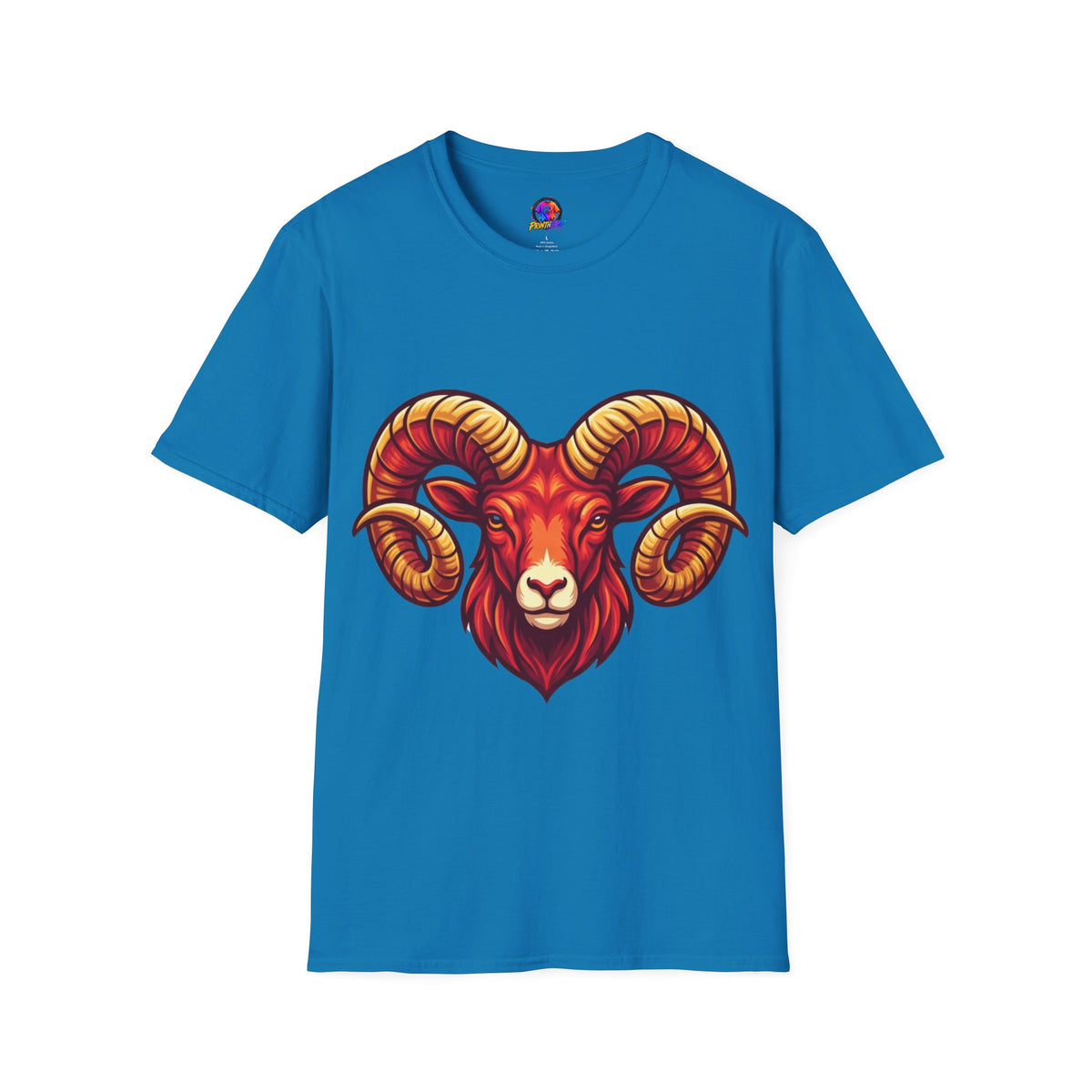 Aries Zodiac Ram Skull T-Shirt — Bold Goat Horn Graphic Tee (Aries/Zodiac)