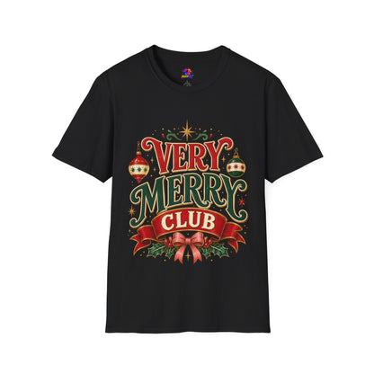 Very Merry Club T-Shirt — Festive Christmas Holiday Tee
