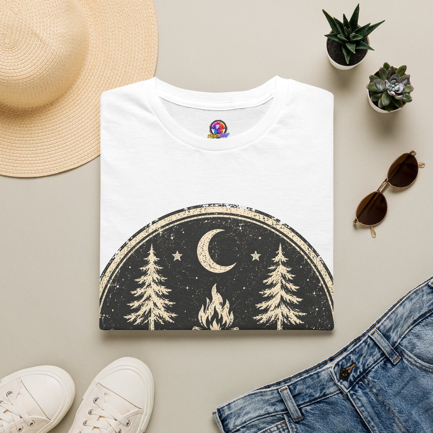 Campfire After Dark Tee — Vintage Wilderness Camping T-Shirt