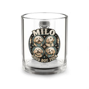 Milo 'Good Boy Tour' 10oz Glass Mug – Personalized Dog Band Tour Artwork