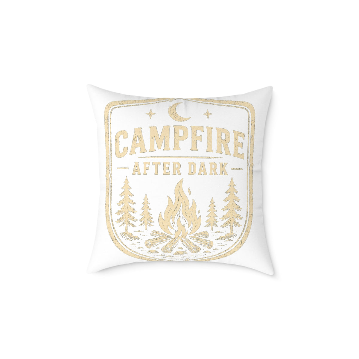 Campfire After Dark Pillow Milo Bailey Dog Dad Mom— Rustic Camping Decorative Throw Pillow