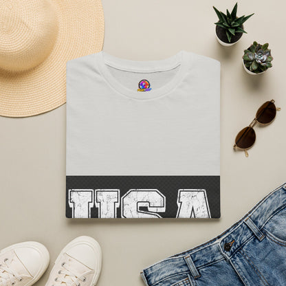 USA Vintage Block T-Shirt — Patriotic Americana Graphic Tee