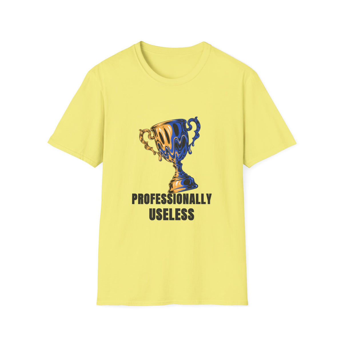 Professionally Useless T-Shirt — Retro Melting Trophy Graphic Tee - Trending Now - August 2026