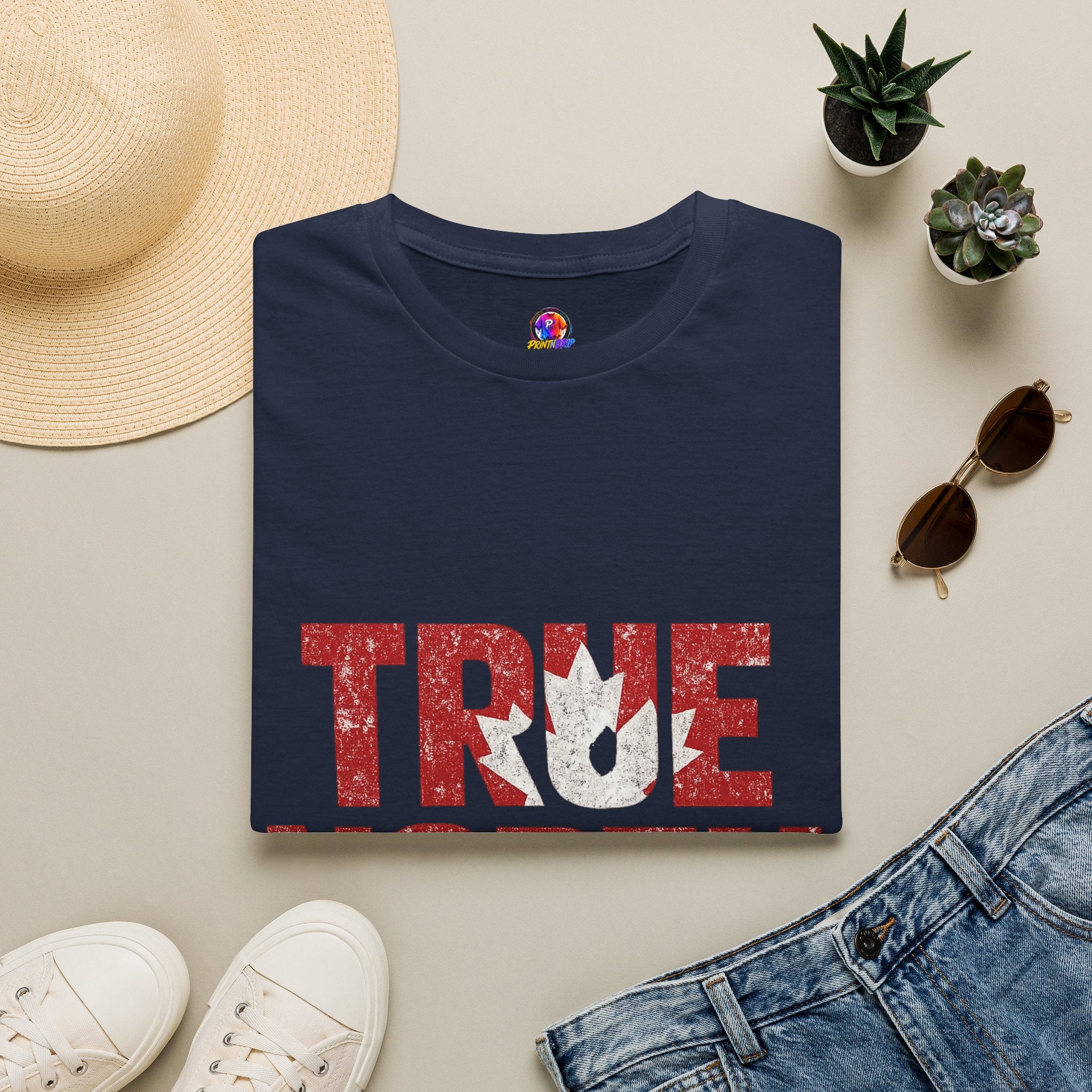 Canada True North Football T-Shirt — Vintage Canadian Maple Leaf Team Tee