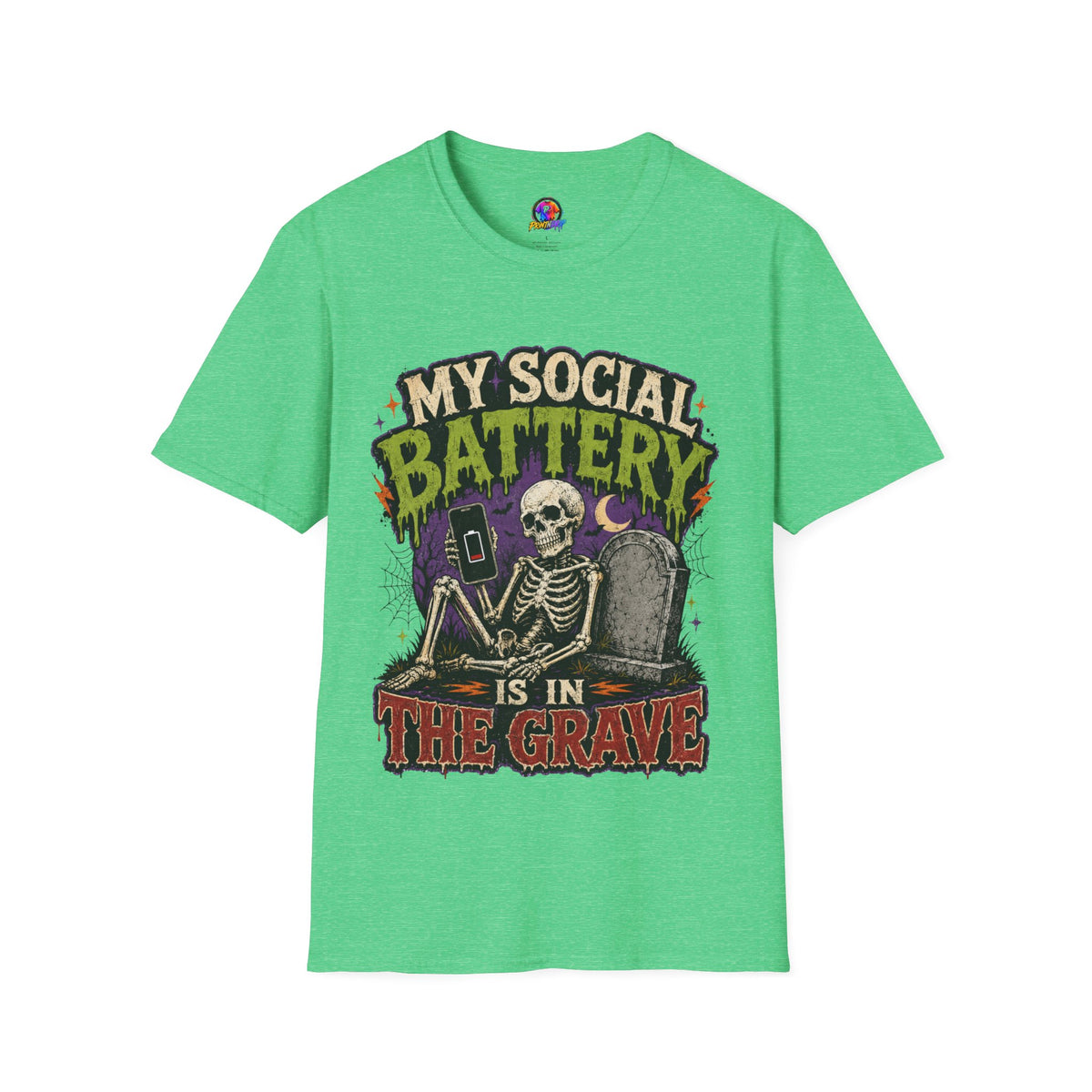 Halloween My Social Battery Unisex Softstyle T-Shirt