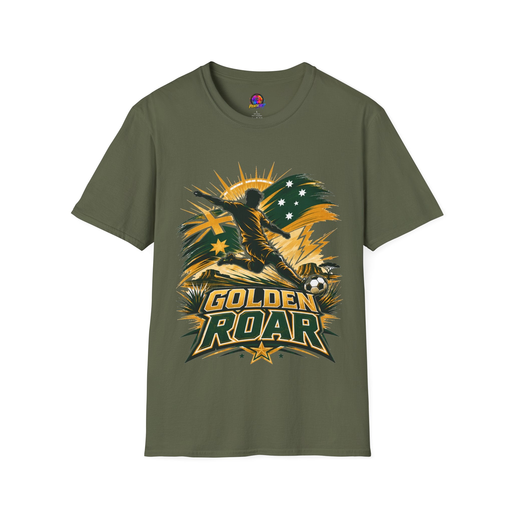 Australia Golden Roar Soccer T-Shirt — Australian Football Fan Tee