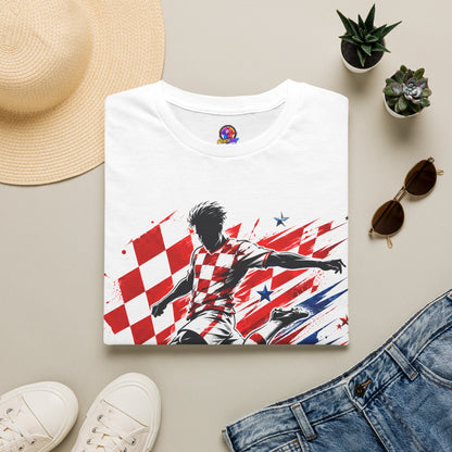 Checkered Glory T-Shirt — Croatia Soccer Fan Tee